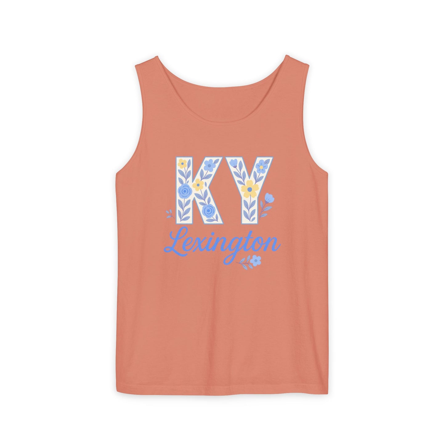 Kentucky Floral Letter Tank Top, Summer Tank, Cute Souvenir, Unisex Summer Apparel, Gift for Her, Comfort Colors, Graduation Gift
