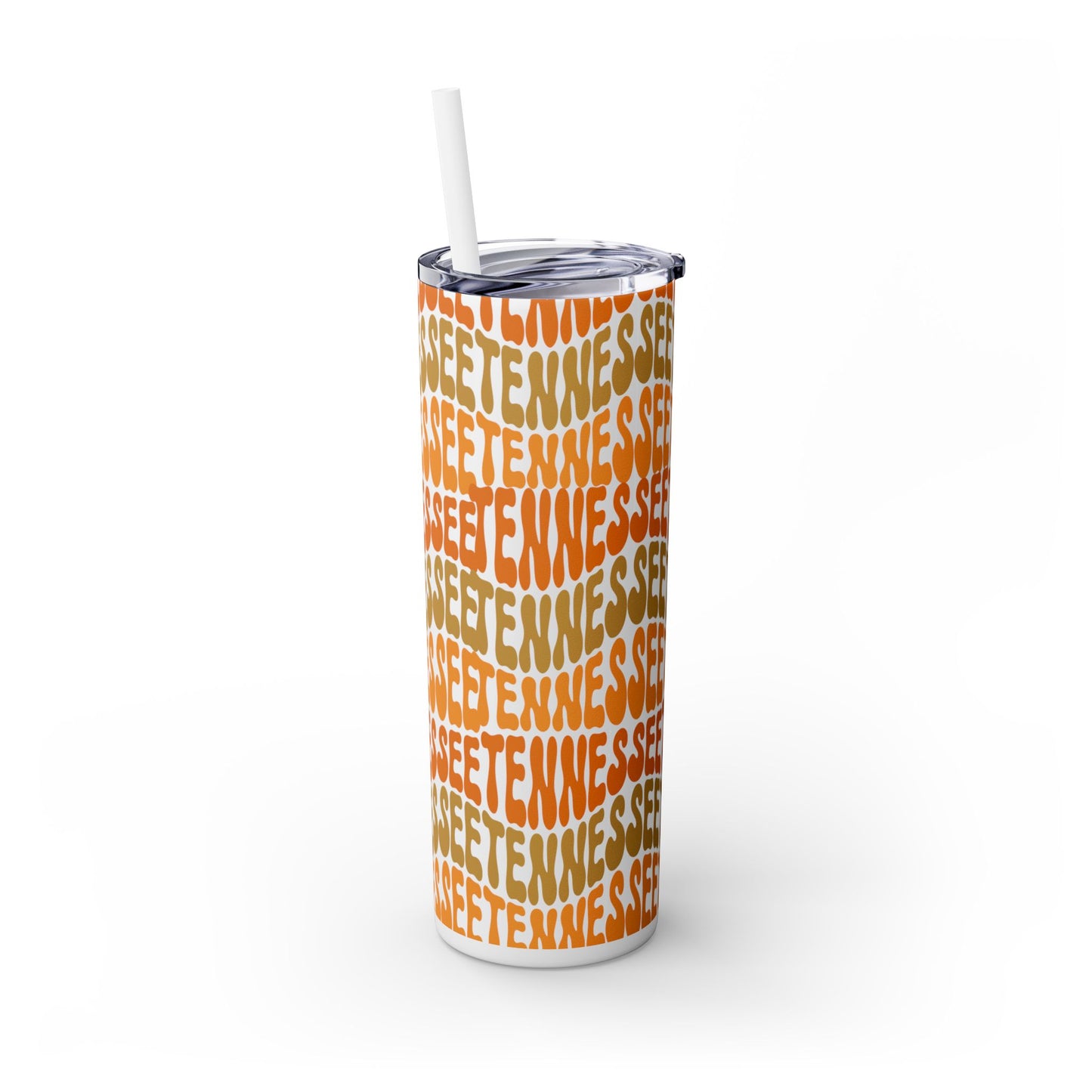 Tennessee Fan Gift Skinny Tumbler with Straw | Fun & Vibrant Travel Mug, Motivational Drinkware, Unique Gift for Friends, Perfect for Outdoor Adventures