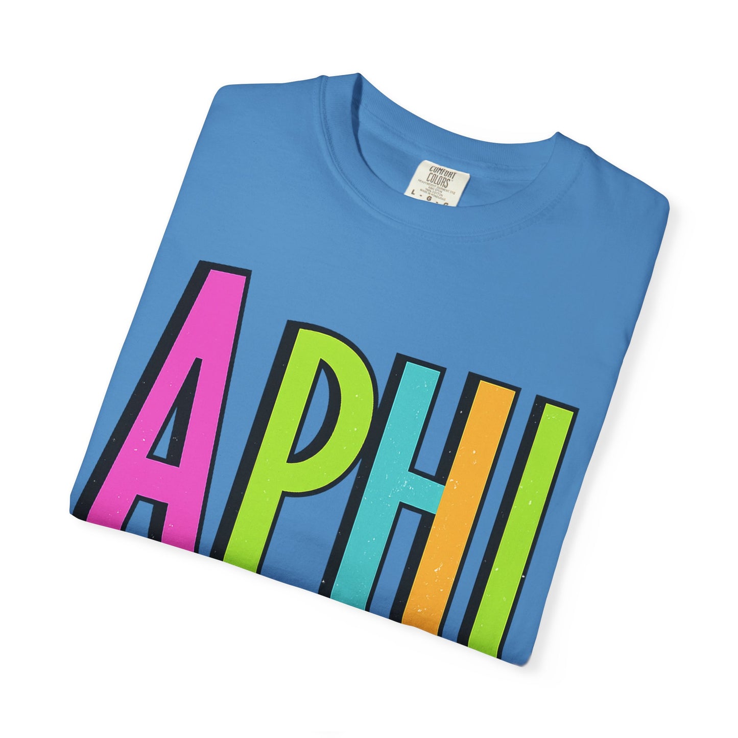 Checkered Neon Alpha P Colorful Graphic Unisex T-Shirt
