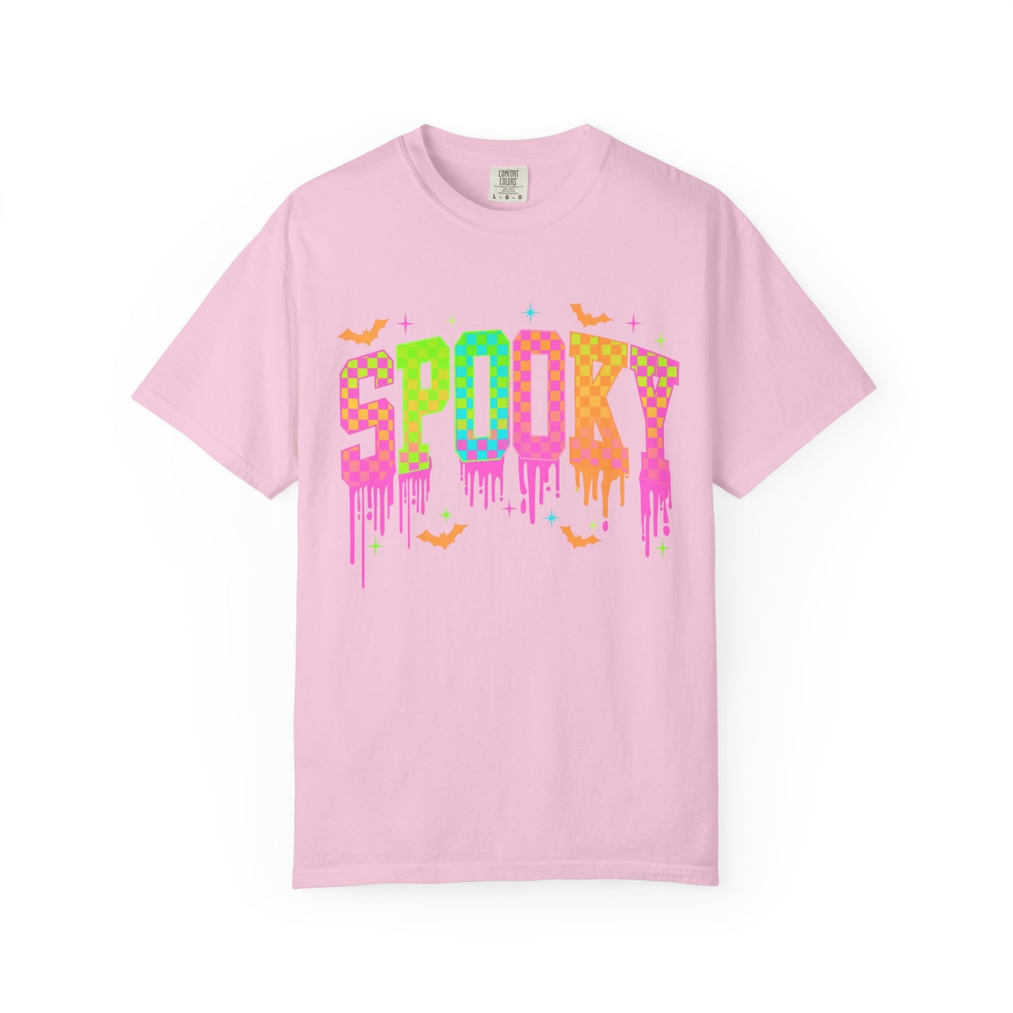 Colorful Neon Checkered Spooky T-Shirt