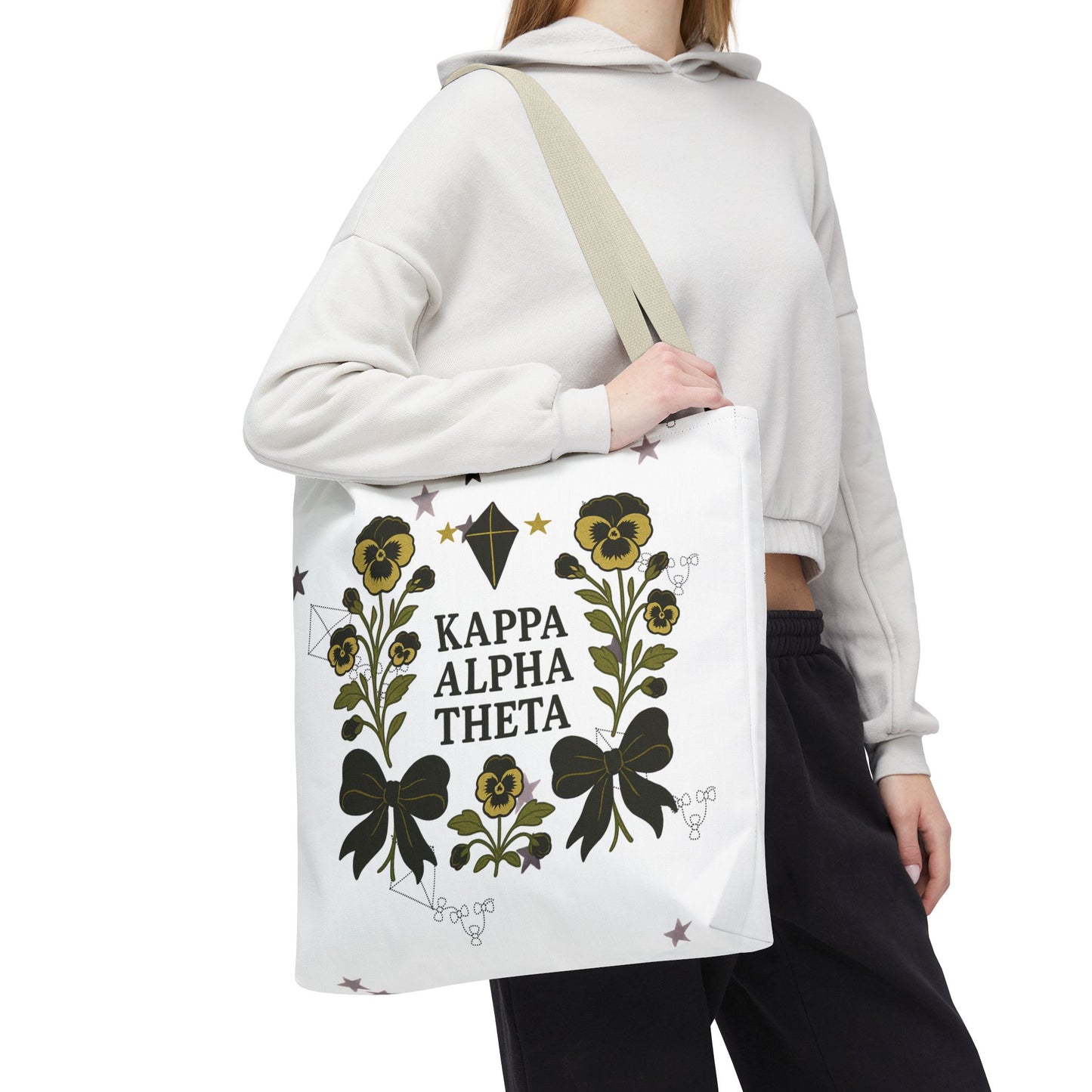 Floral Sorority Tote Bag | Kappa Alpha Theta, Eco-Friendly Bag, Gift for Sisters, College Accessory, Summer Outing Bag