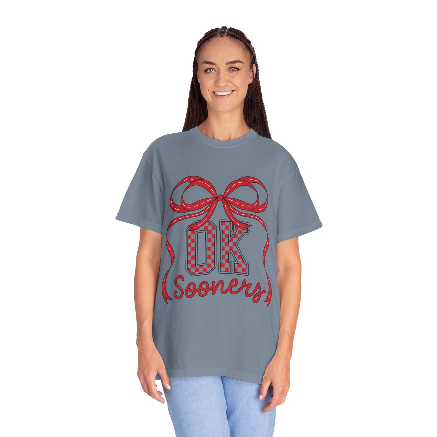 SOON Checkered Cheerful Bow Graphic T-shirt