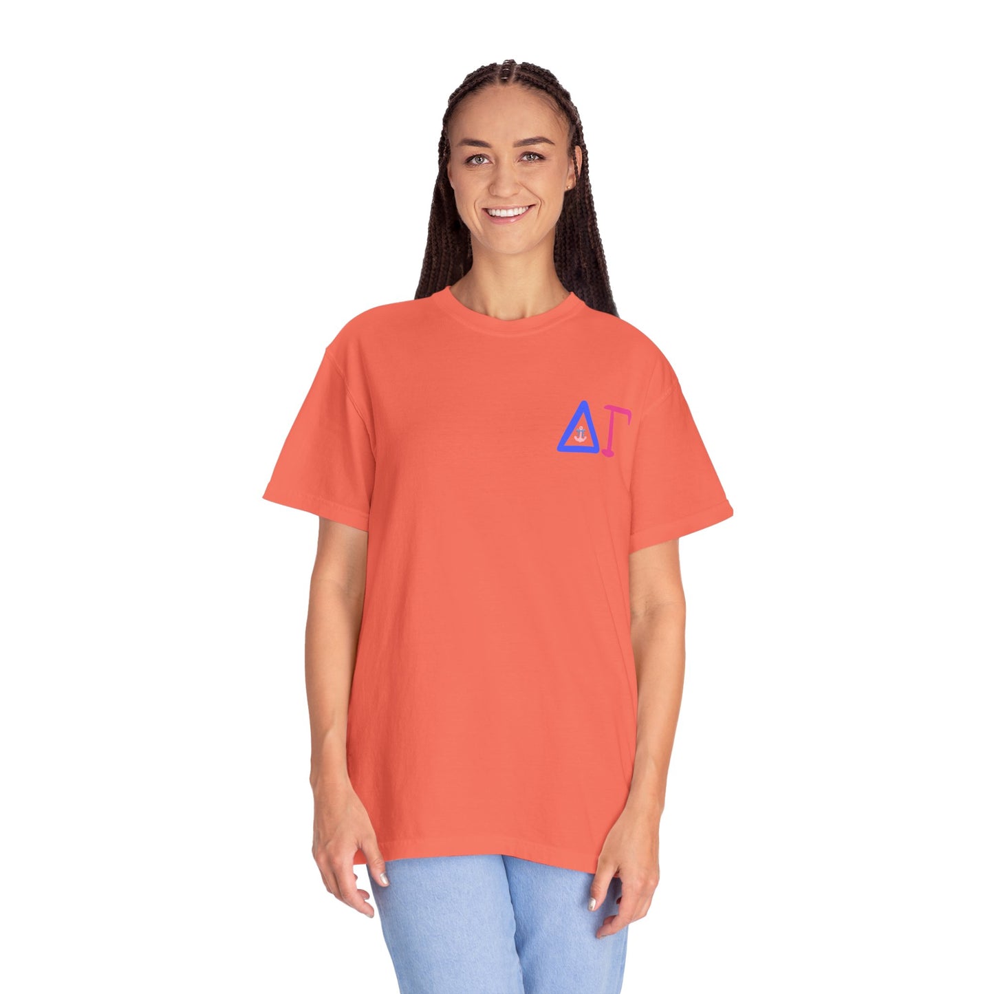 Delta Gamma Unisex Garment-Dyed T-Shirt, Sorority Pride Shirt, Nautical Design Tee, Perfect for Recruitment and Celebrations, Gift Idea