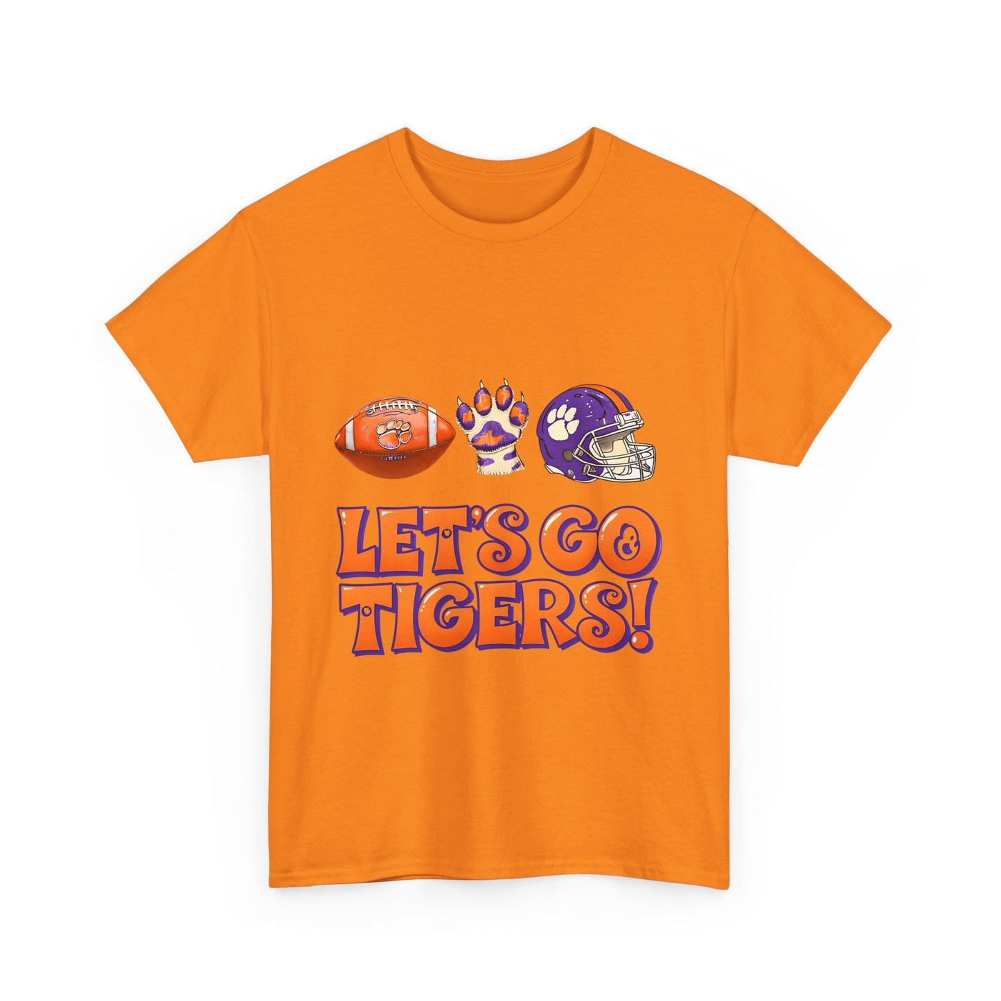 Unisex Heavy Cotton Tee - Let's Go Tigers! Sports Fan Tee, Game Day Shirt, Tailgate Apparel, Team Pride Top, College Football Gear