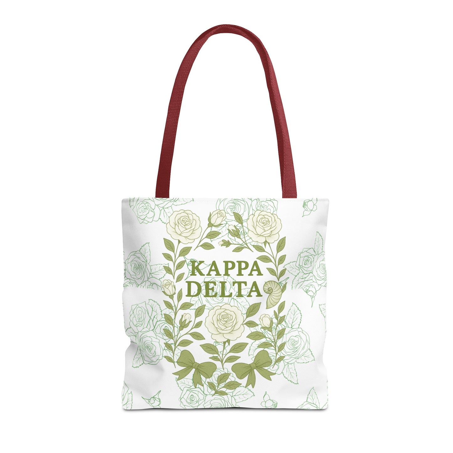 Elegant Kappa Delta Tote Bag, Floral AOP Design, Sorority Bag, Gift for Sisters, Eco-Friendly Shopping Bag