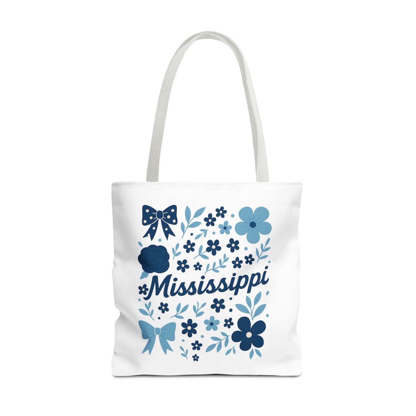 Floral Mississippi Tote Bag | Eco-Friendly Shopping Bag, Beach Tote, Gift for Her, Travel Companion, Custom Flower Design