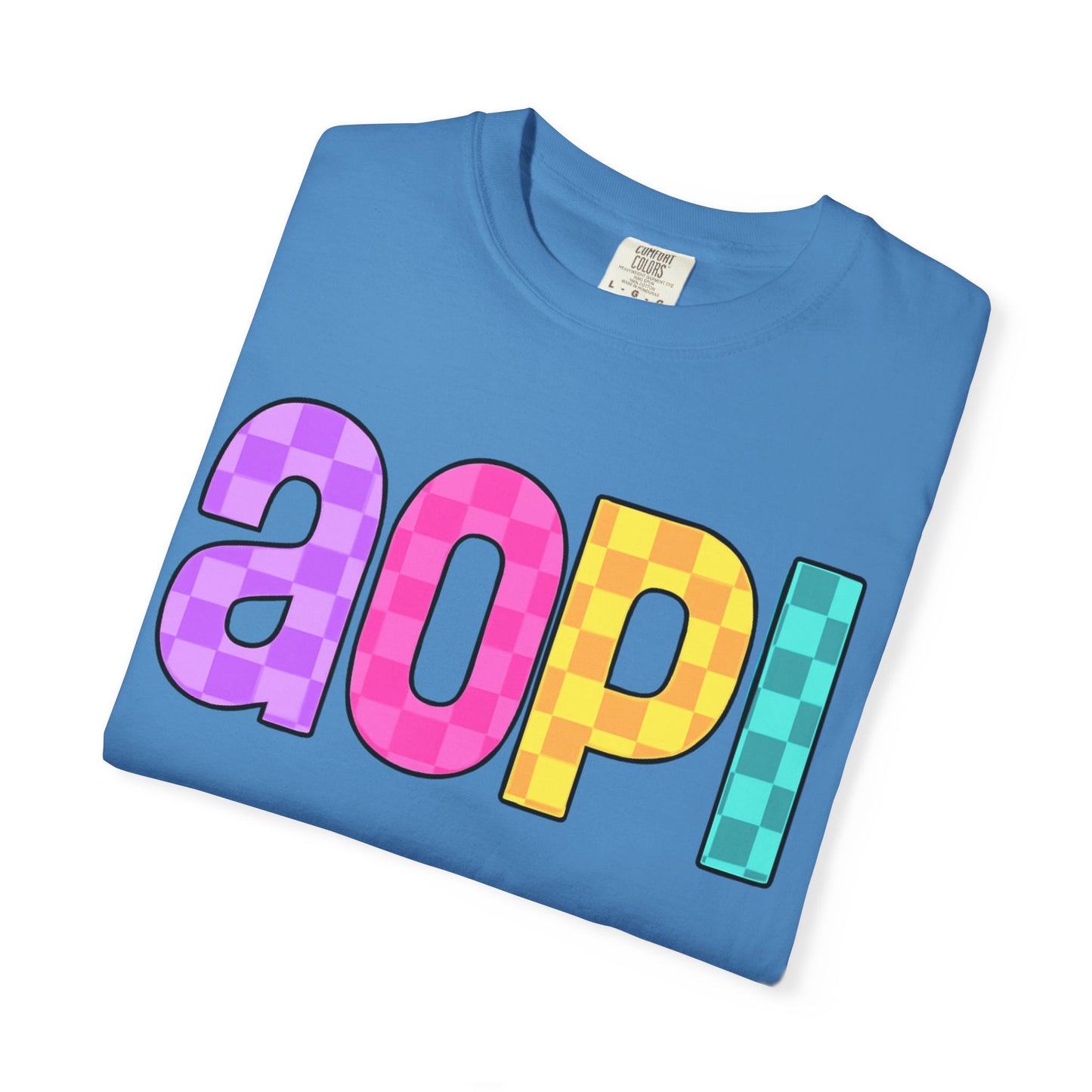 Colorful Graphic Tee - Trendy Unisex Garment-Dyed T-shirt for Casual Summer Wear and AOPI Spirit Gift