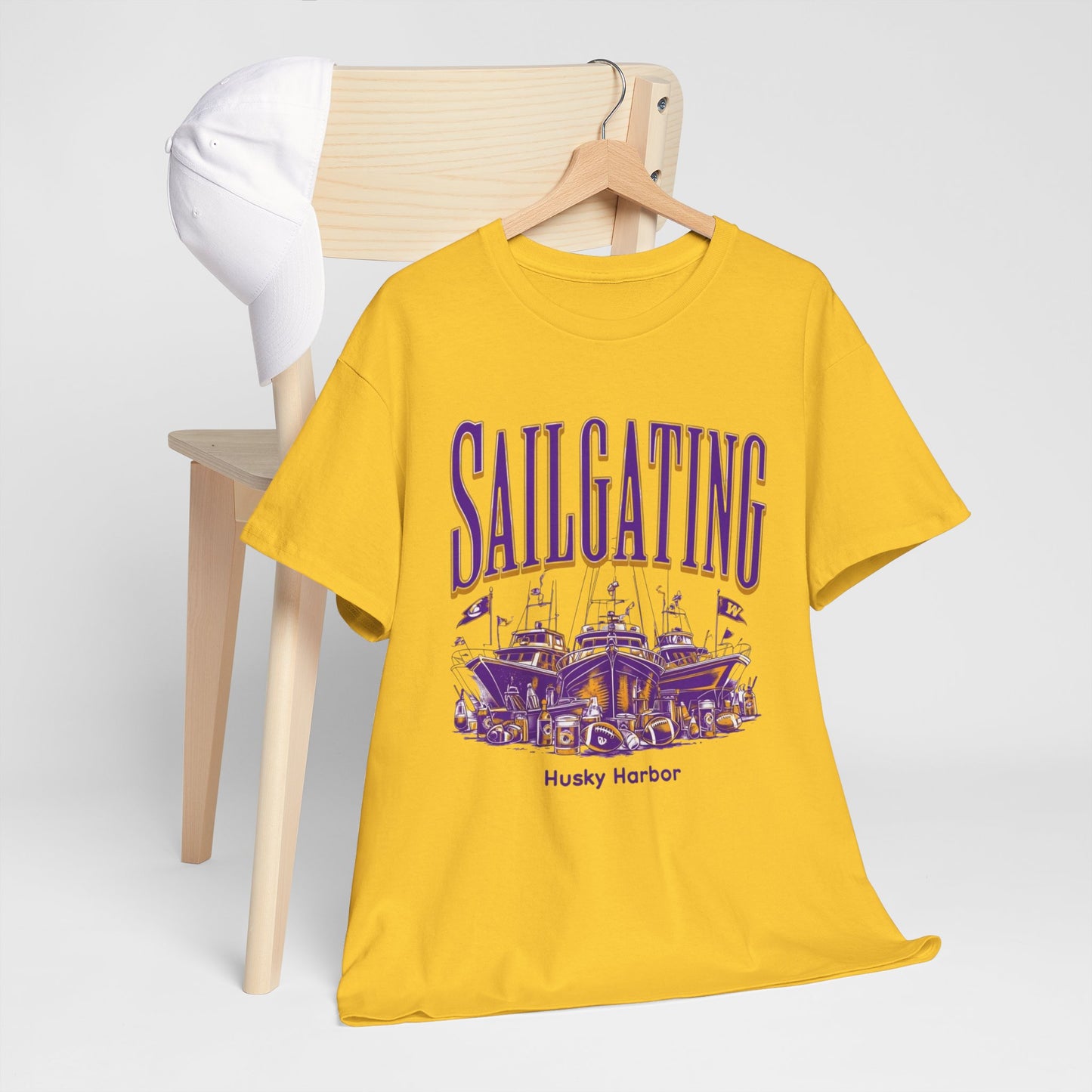 Sailgating Tee - Washington Huskies Unisex Heavy Cotton Shirt