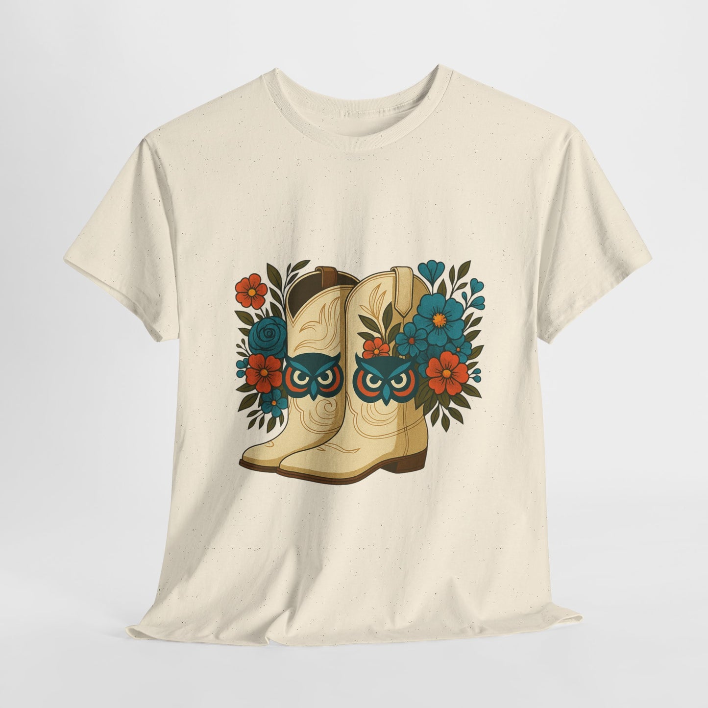 Floral Cowboy Boots Tee, Perfect for Country Music Lovers, Western Style Gift, Casual Outfit, Boho Fashion, Farmhouse Decor