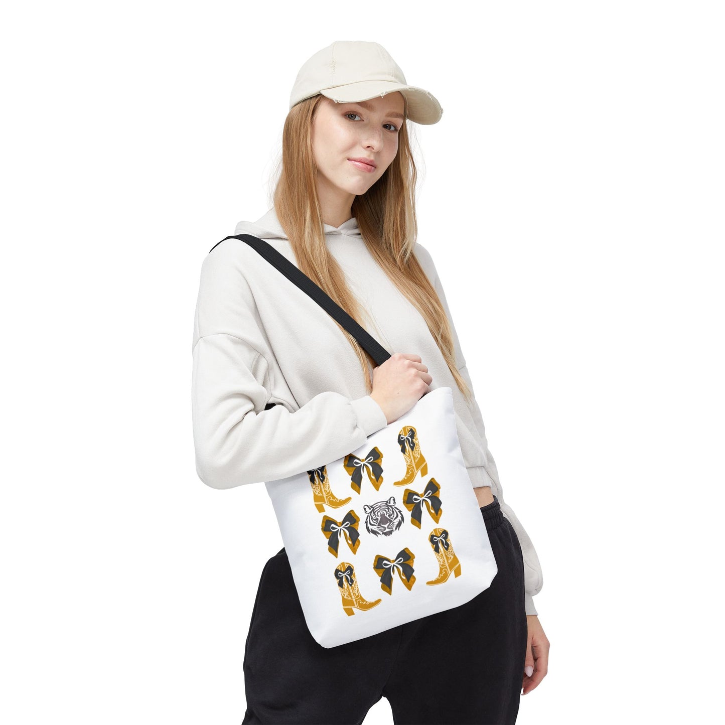 Mizzou tigers tote bag, missouri game day, Stylish Tote Bag with Boots and Tiger Design, missouri fan gift, missouri tigers alumni, graduation gift, mo tigers