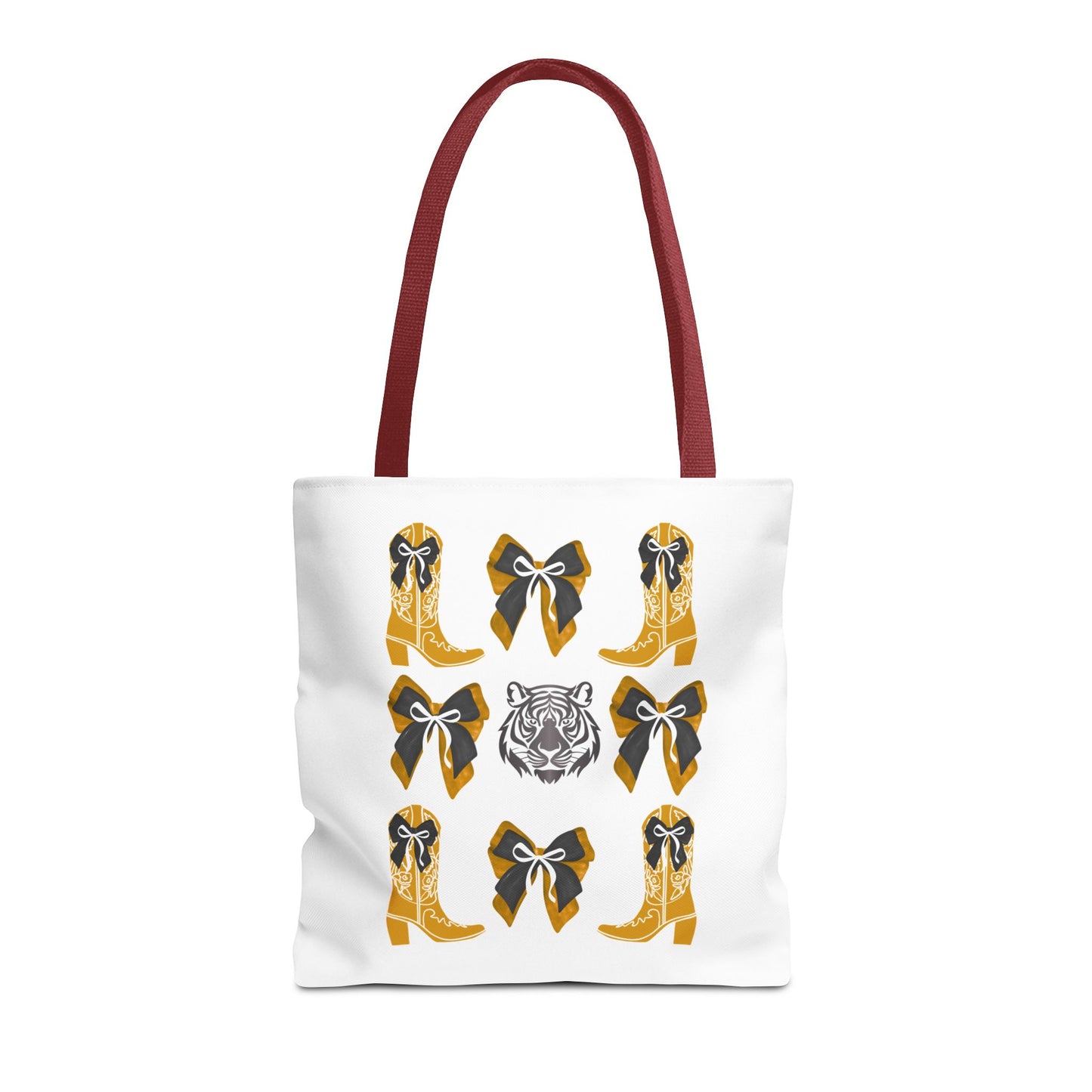 Mizzou tigers tote bag, missouri game day, Stylish Tote Bag with Boots and Tiger Design, missouri fan gift, missouri tigers alumni, graduation gift, mo tigers