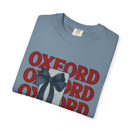 Oxford Bow Graphic Tee, Casual Unisex T-shirt, Gift for Students, College Apparel, Trendy Fashion Top, Birthday Gift
