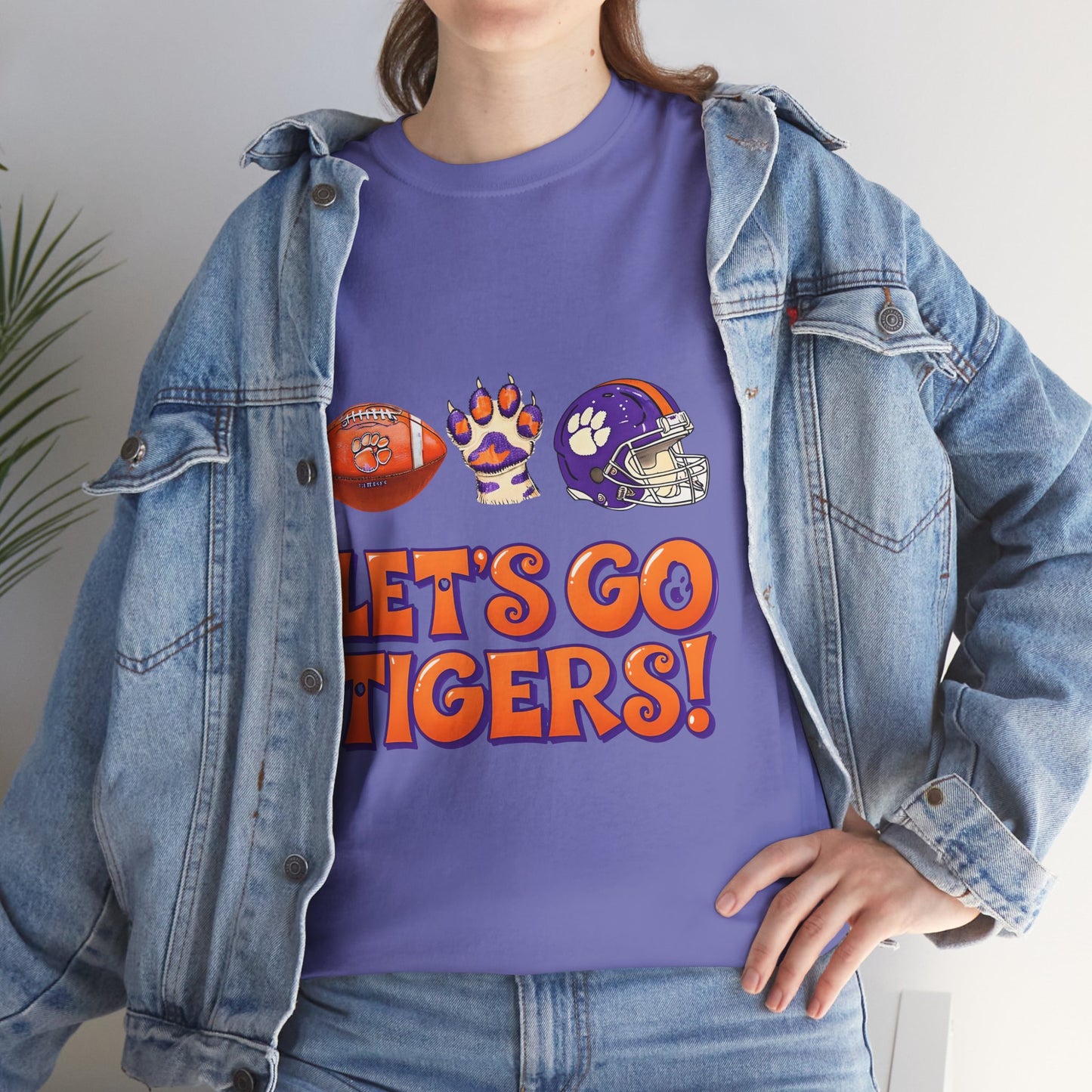 Unisex Heavy Cotton Tee - Let's Go Tigers! Sports Fan Tee, Game Day Shirt, Tailgate Apparel, Team Pride Top, College Football Gear