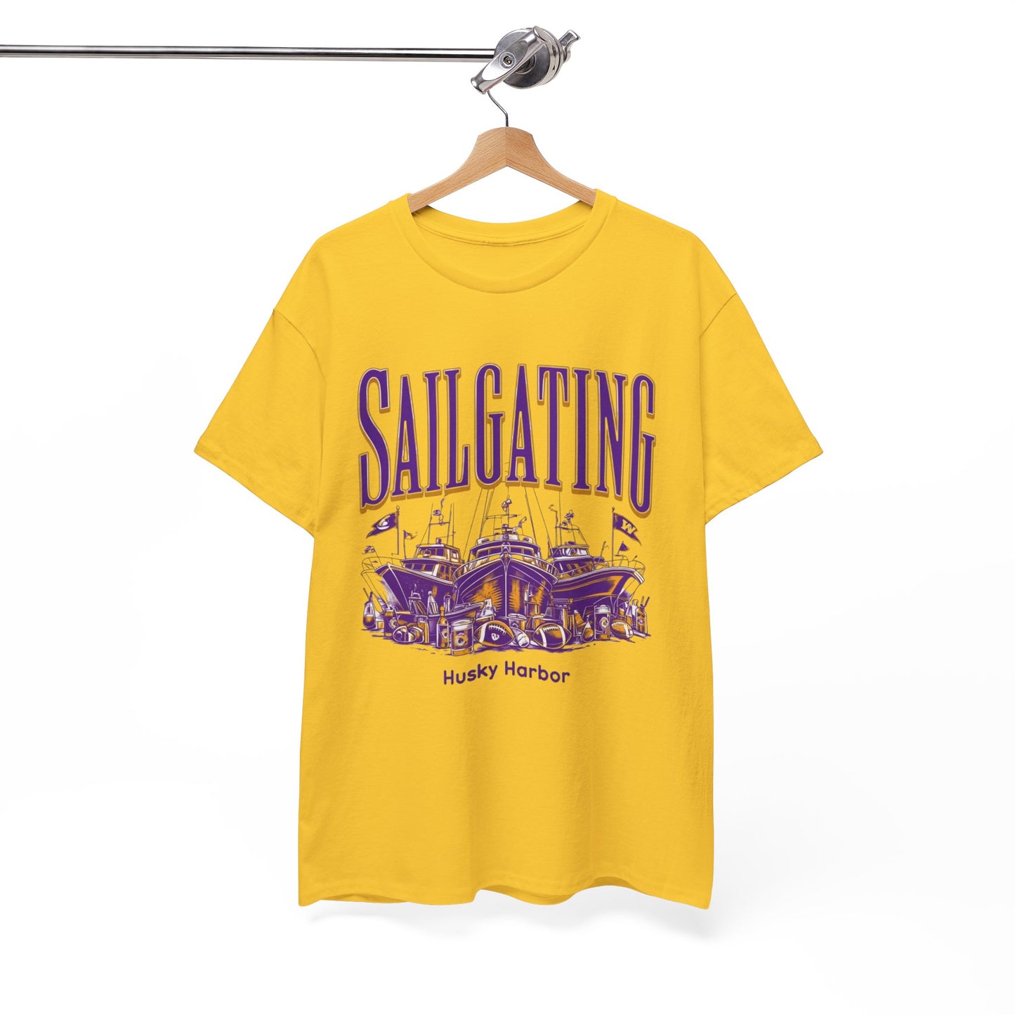 Sailgating Tee - Washington Huskies Unisex Heavy Cotton Shirt