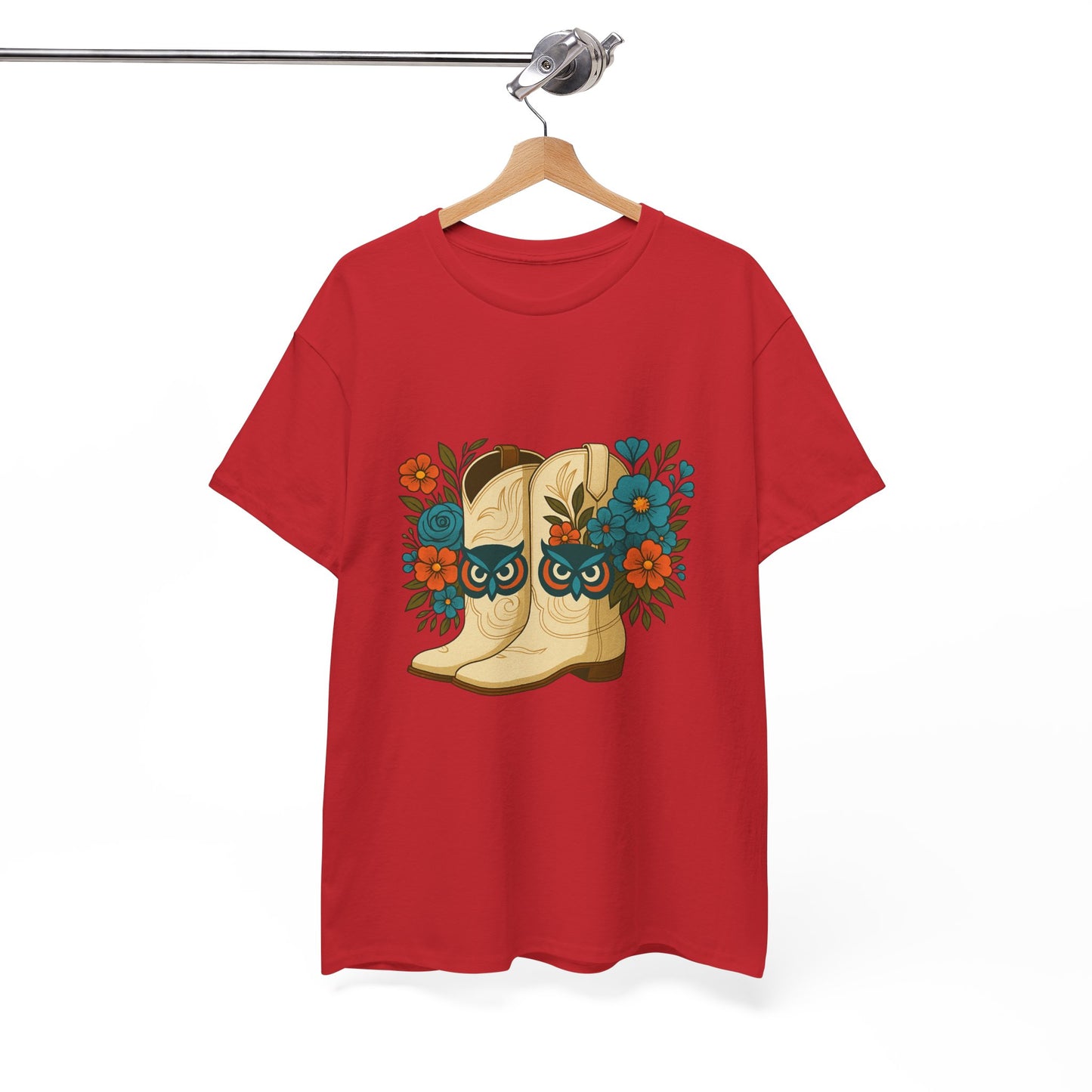 Floral Cowboy Boots Tee, Perfect for Country Music Lovers, Western Style Gift, Casual Outfit, Boho Fashion, Farmhouse Decor