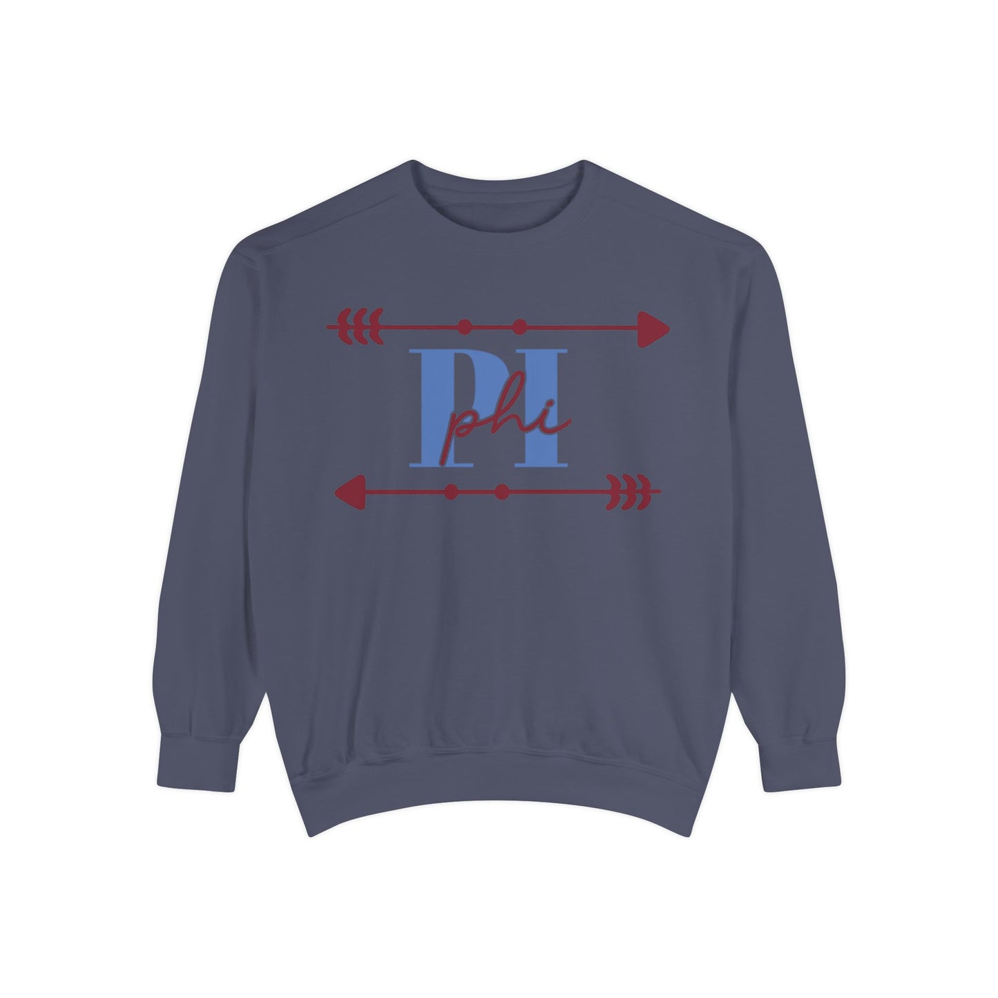 Phi Garment-Dyed Sweatshirt - Cozy Casual Unique Gift College Apparel Graduation Outfit