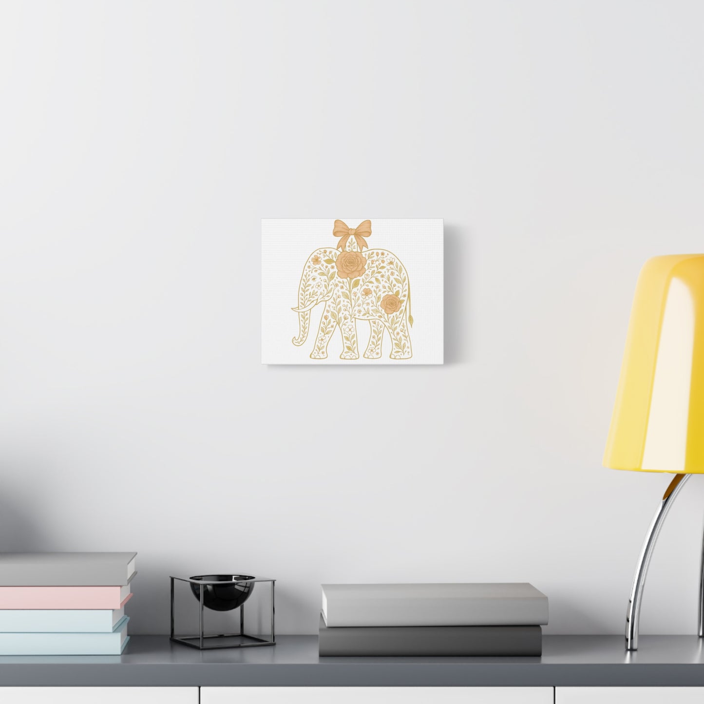 Coquette Elephant Bow Canvas Wall Art