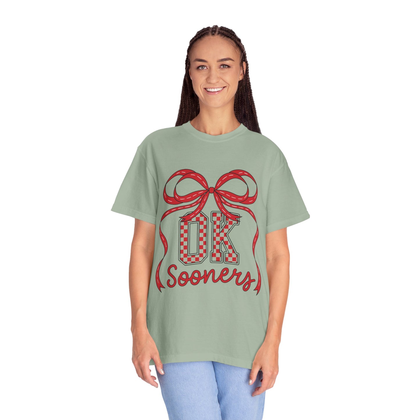 SOON Checkered Cheerful Bow Graphic T-shirt
