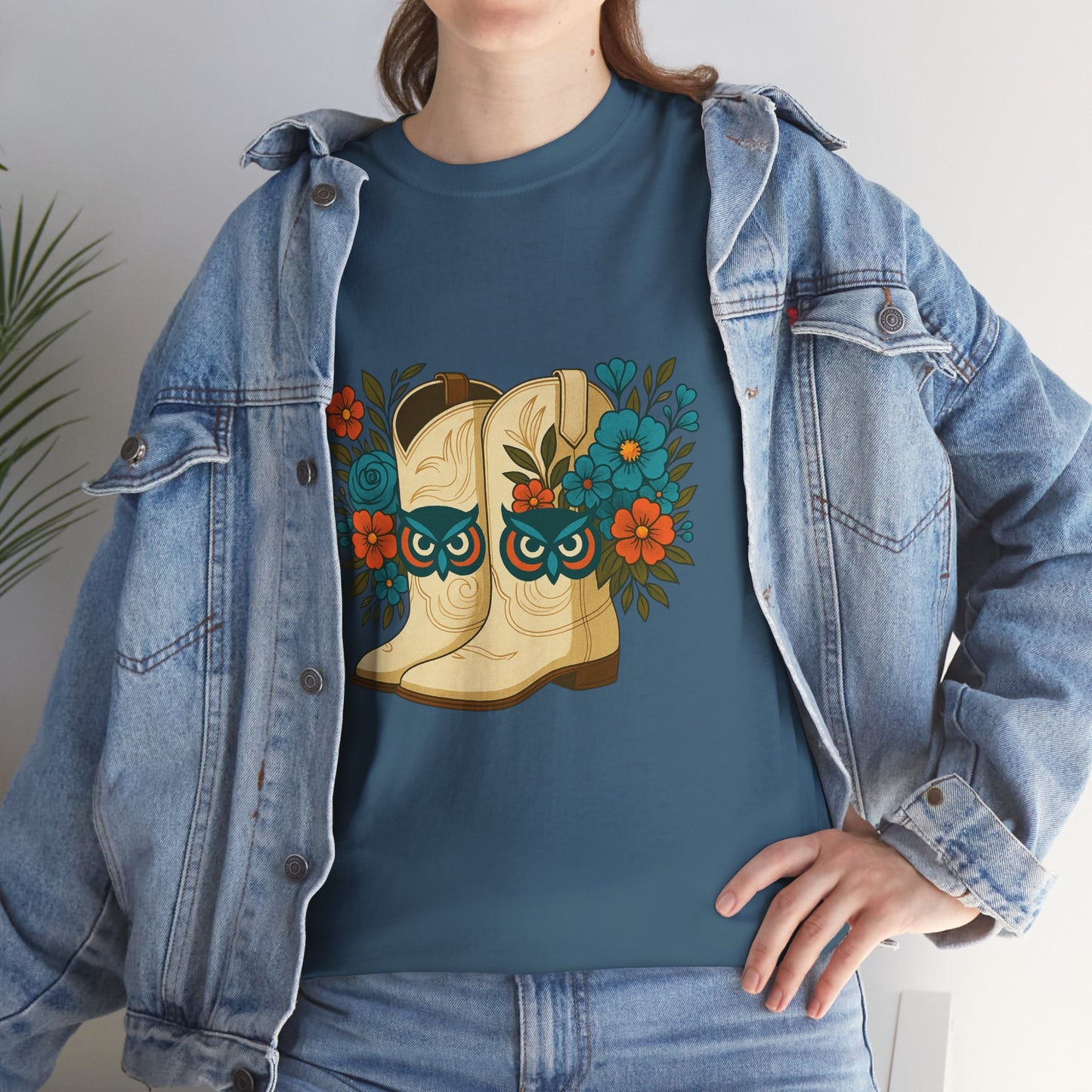 Floral Cowboy Boots Tee, Perfect for Country Music Lovers, Western Style Gift, Casual Outfit, Boho Fashion, Farmhouse Decor
