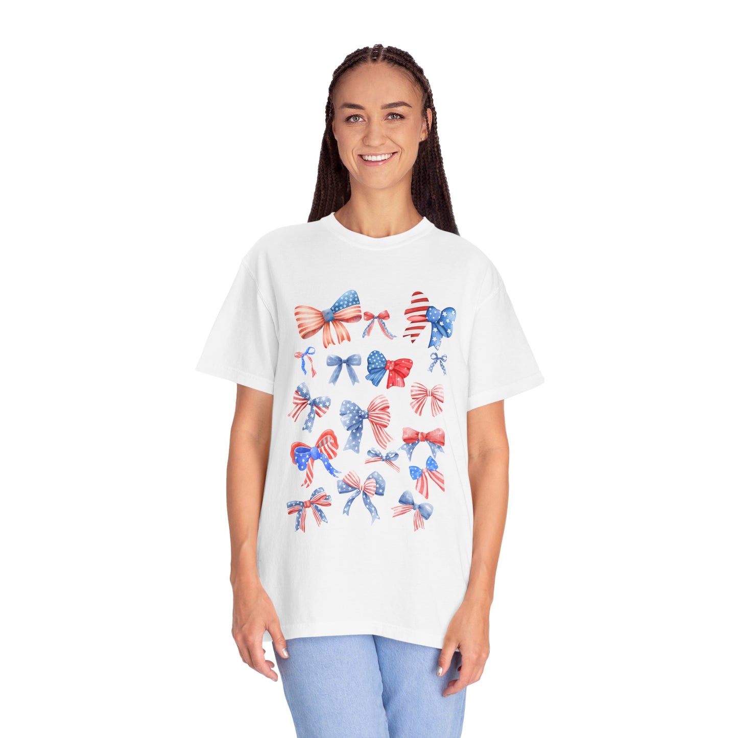 Patriotic Bow T-Shirt | Unisex Casual Wear for Year-Round Celebrations
