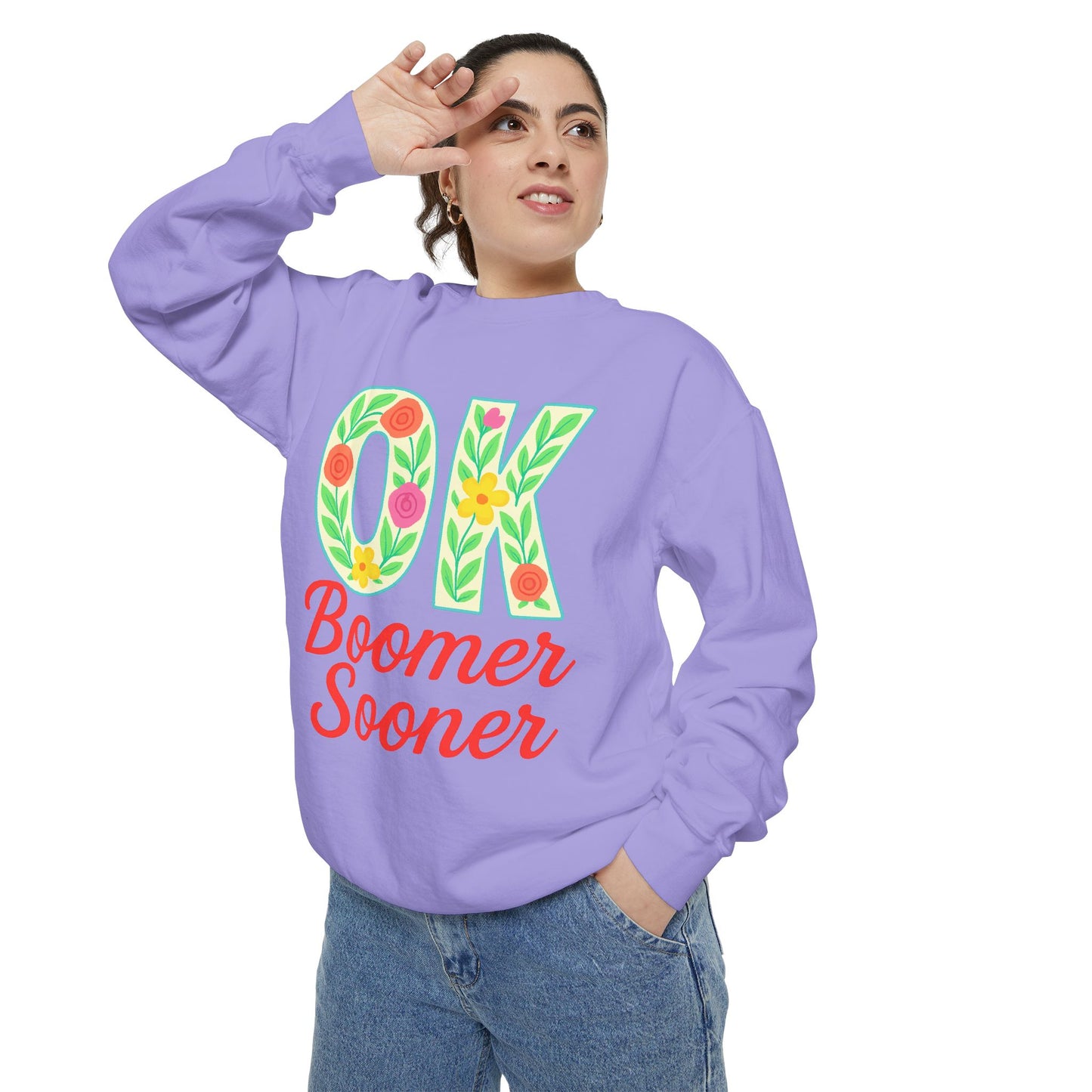 Colorful OK Boomer Sooner Unisex Sweatshirt, Casual Wear, College Apparel, Gift for Fans, Cozy Layering