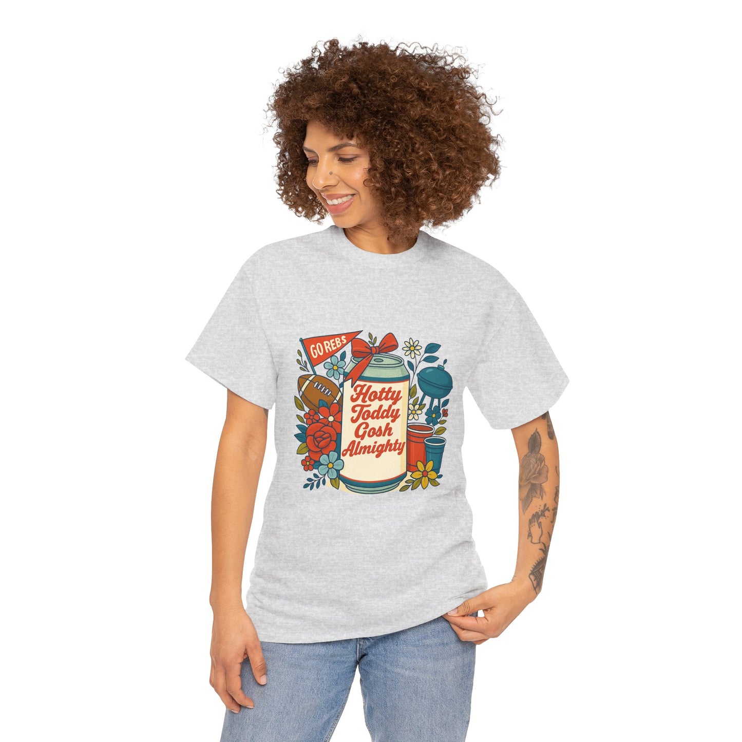 Hotty Toddy Heavy Cotton Tee - Unisex Graphic T-Shirt, Casual Wear, College Apparel, Gift for Students, Spring Break Fashion