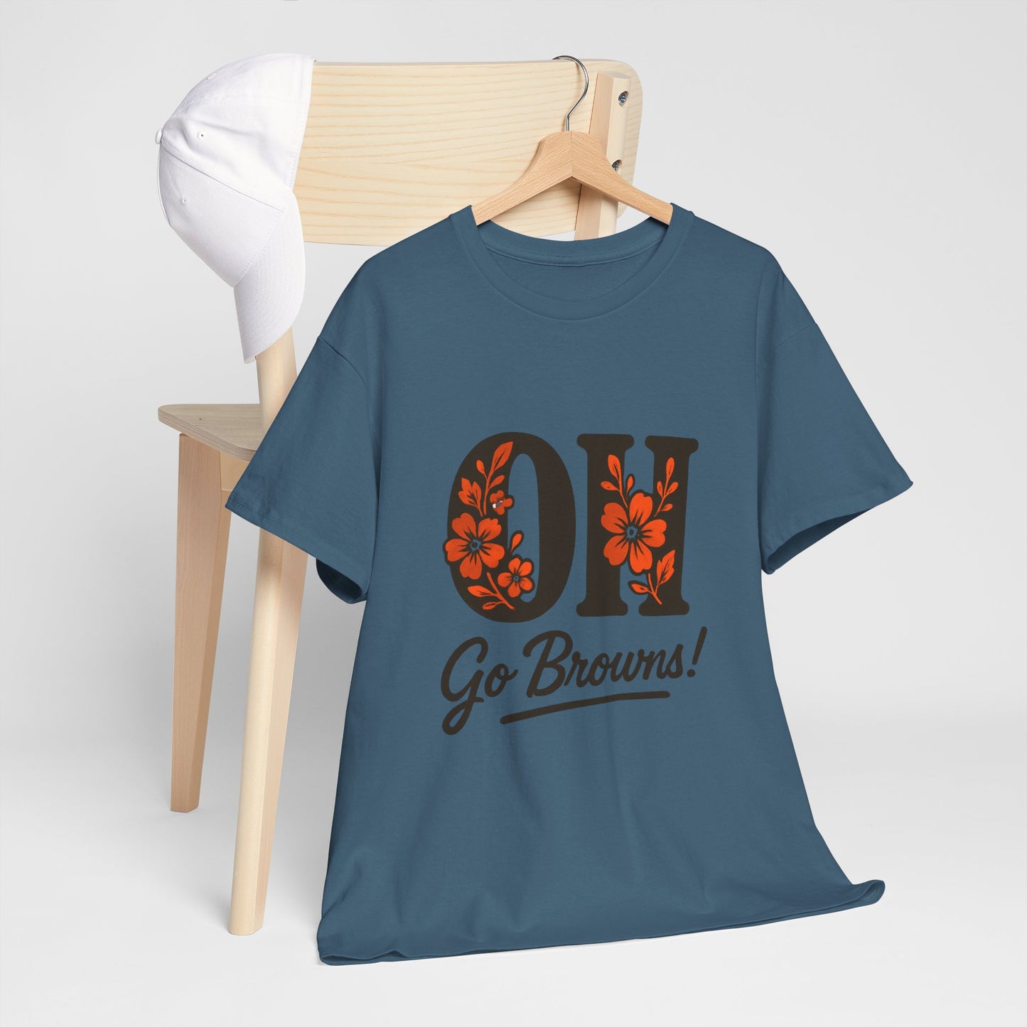 OH Go Browns Floral Unisex Tee, Fan Apparel, Game Day Shirt, Casual Wear, Gift for Sports Lovers