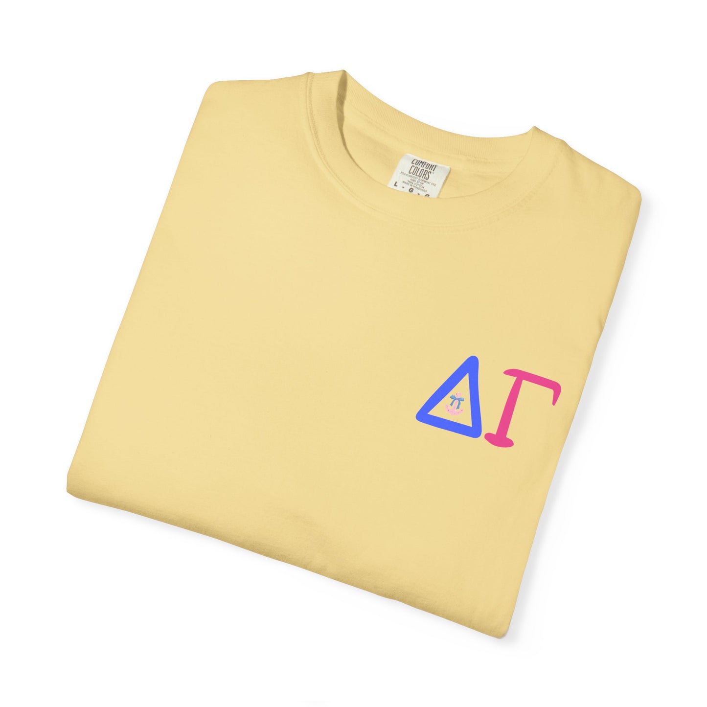 Delta Gamma Unisex Garment-Dyed T-Shirt, Sorority Pride Shirt, Nautical Design Tee, Perfect for Recruitment and Celebrations, Gift Idea