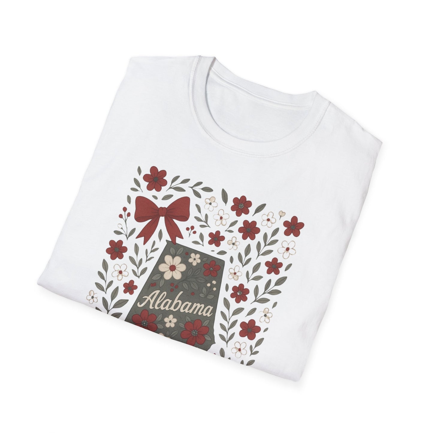 Alabama Floral Unisex T-Shirt, Southern Pride Shirt, Gift for Her, Travel Tee, Spring Apparel
