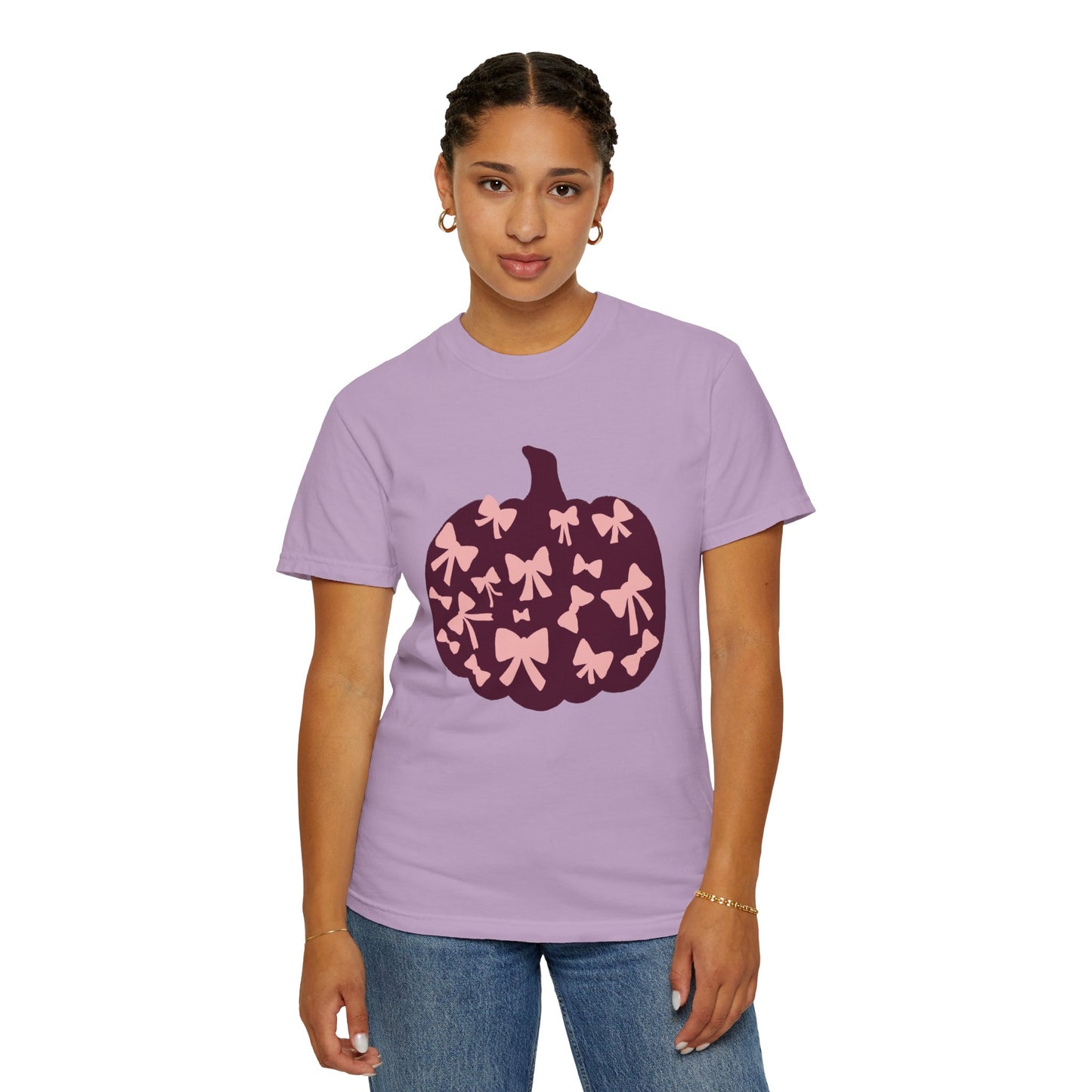 Pumpkin Bow Graphic Tee | Unisex Fall T-Shirt, Halloween Top, Cute Autumn Shirt, Gift for Her, Festival Wear
