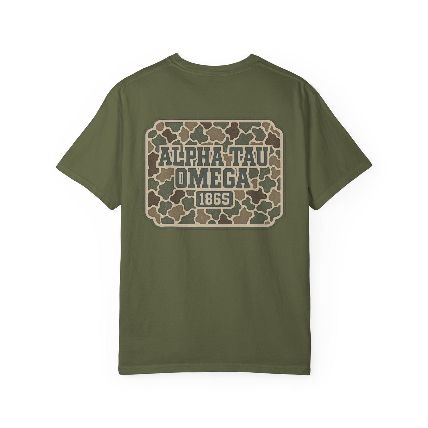 AlphaTauOmega Garment-Dyed T-shirt | Unisex Casual Tee for Fraternity Events, Gifts, College Life, Brotherhood, Greek Life