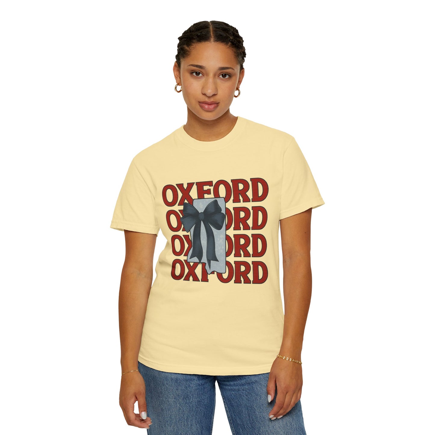 Oxford Bow Graphic Tee, Casual Unisex T-shirt, Gift for Students, College Apparel, Trendy Fashion Top, Birthday Gift
