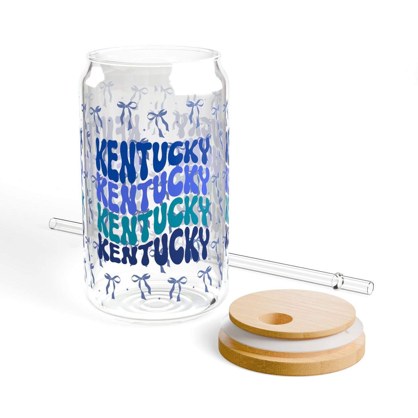 Coquette Bow Kentucky Sipper Glass, Eco-Friendly Drinkware for Summer Parties, kentucky Gifts, Personalized Beverage Container, UK cats fan gift, graduation gift