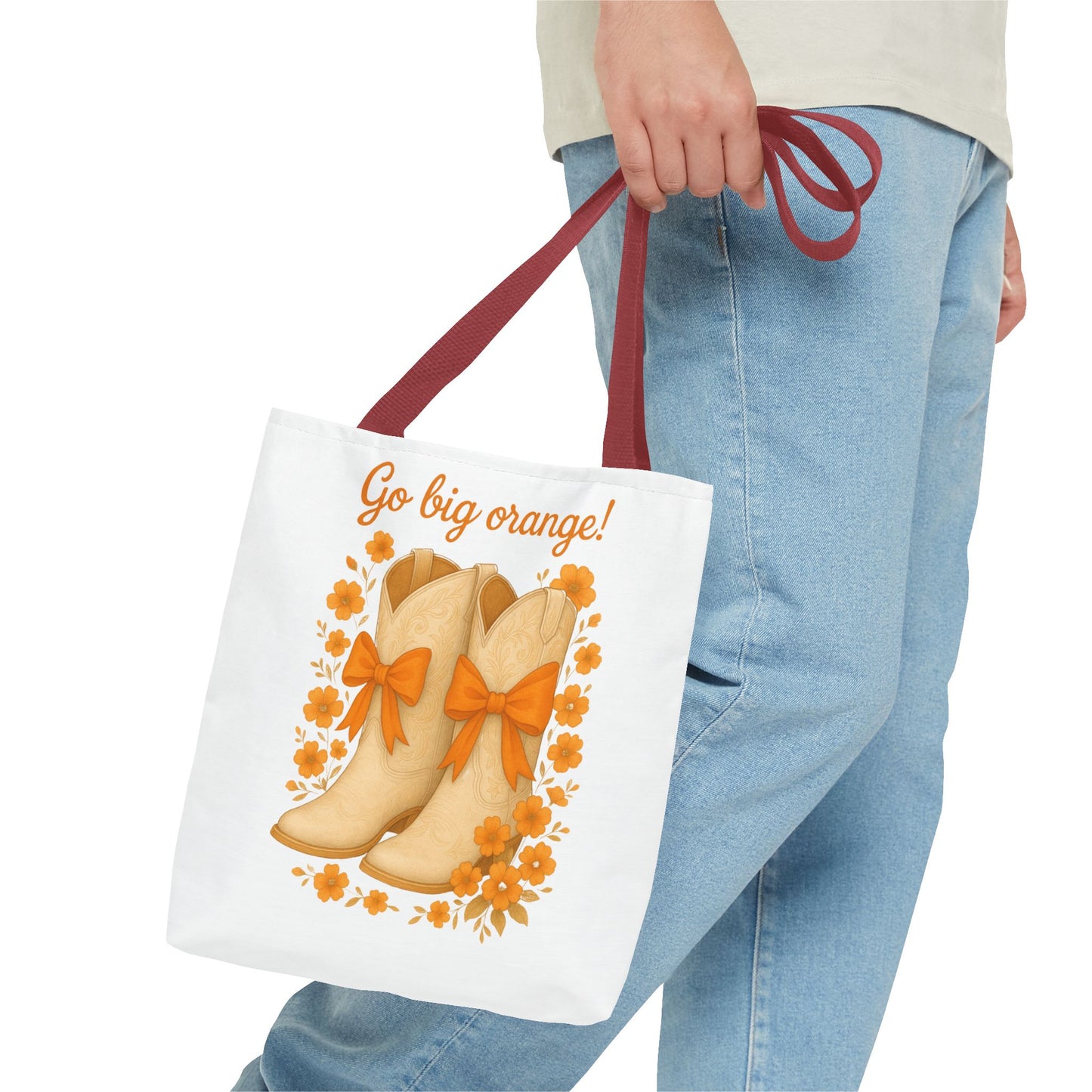 Tennessee Game Day, Floral Tote Bag, Coquette Bow Boot Design, Go Vols, Knoxville Tennessee, Alumni Gift, Rocky Top, Graduation Gift