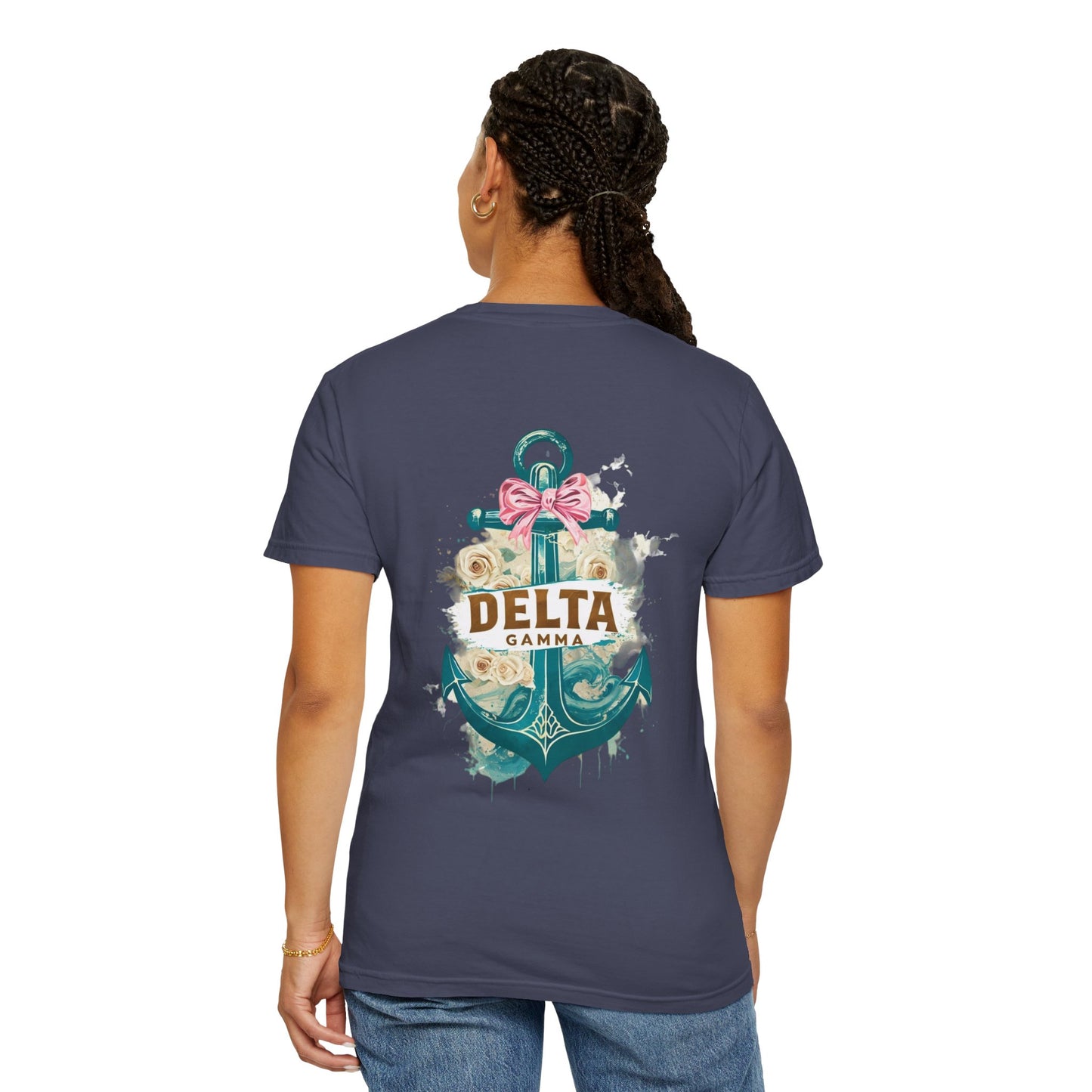 Delta Gamma Unisex Garment-Dyed T-Shirt, Sorority Pride Shirt, Nautical Design Tee, Perfect for Recruitment and Celebrations, Gift Idea