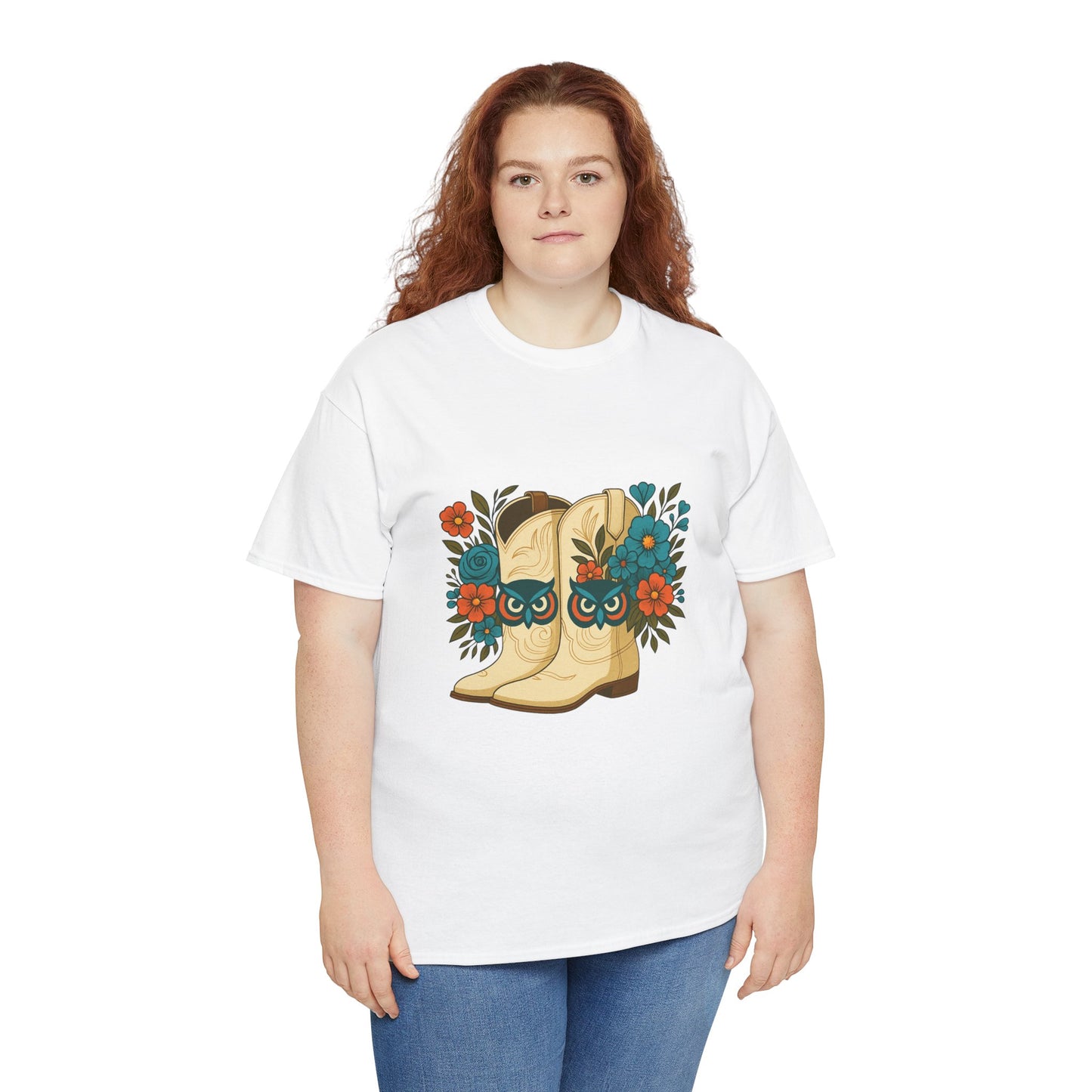 Floral Cowboy Boots Tee, Perfect for Country Music Lovers, Western Style Gift, Casual Outfit, Boho Fashion, Farmhouse Decor