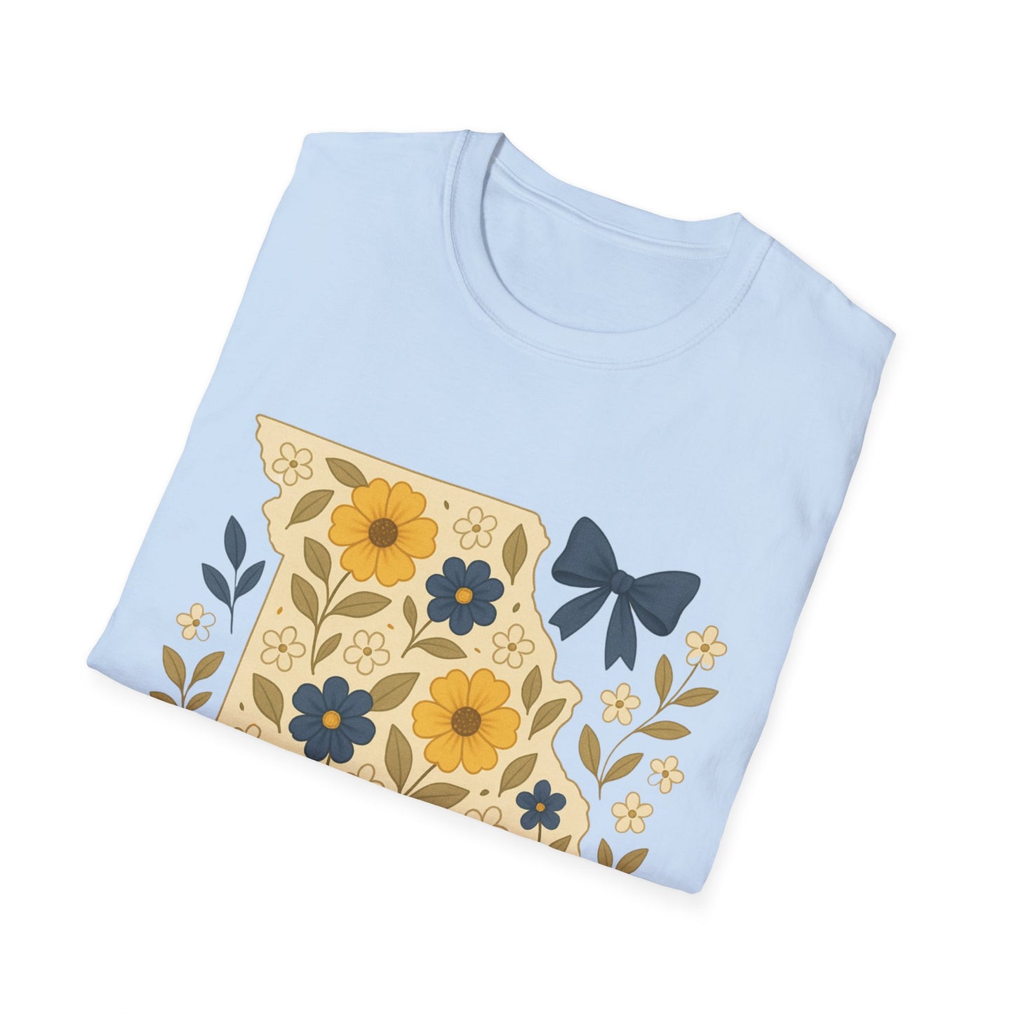 Missouri Floral Unisex T-Shirt, Softstyle Tee, Gift for Her, Spring Fashion, Casual Wear, Personalized Shirt, Eco-Friendly Apparel