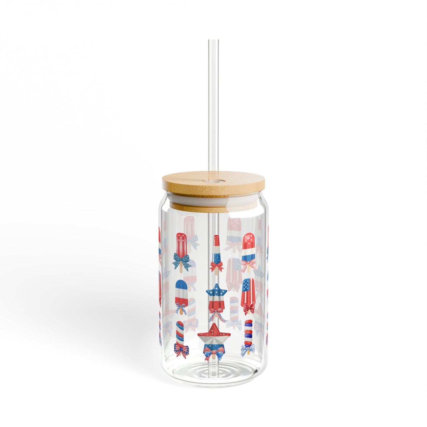 Patriotic Sipper Glass, 16oz - Summer BBQ Drinkware, 4th of July Decorations, Reusable Beverage Container, Fun Party Accessory, Unique [...]