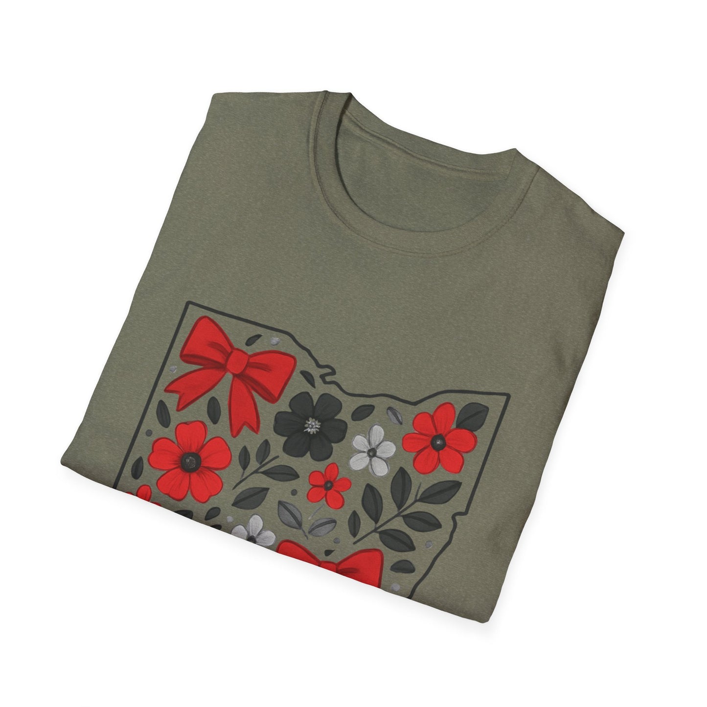 Ohio Floral T-Shirt, Unisex Tees, Gift for Her, Vintage Style, Summer Wardrobe Essential, State Pride
