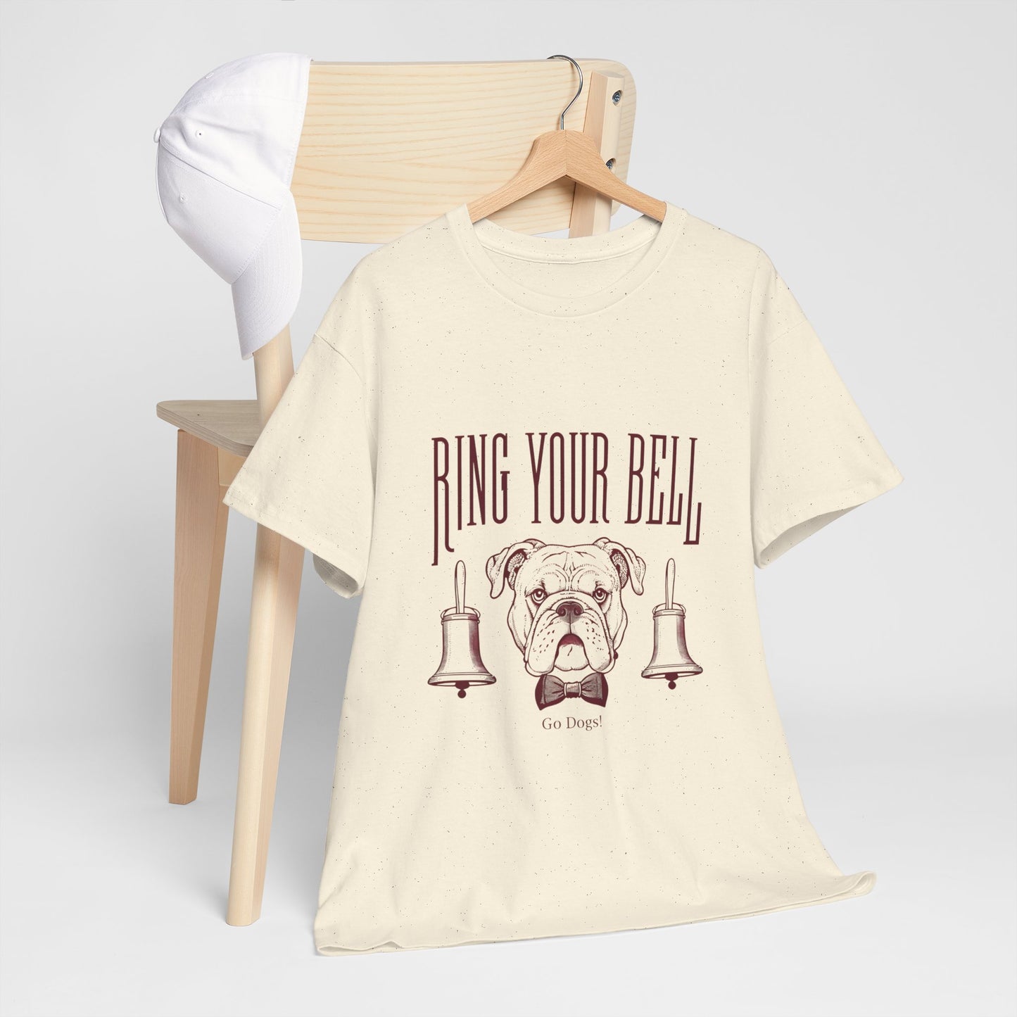 Dog Lover's Unisex Heavy Cotton Tee | 'Ring Your Bell' Shirt, Bulldog Tee, Pet Owner Gift, Funny Dog Apparel, Casual Wear