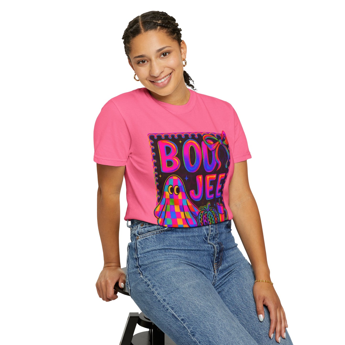 BOOJee Retro Comfort Colors, Garment-Dyed T-shirt, Colorful Graphic Tee, Unisex Streetwear, Fun Gift, Festival Fashion, Vegan Style
