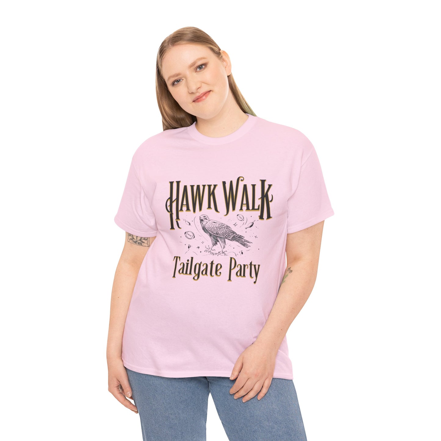 Hawk Walk Tailgate Tee, Unisex Cotton Shirt, Outdoor Event T-Shirt, Festival Wear, Bird Lover Gift, Sports Gathering Apparel