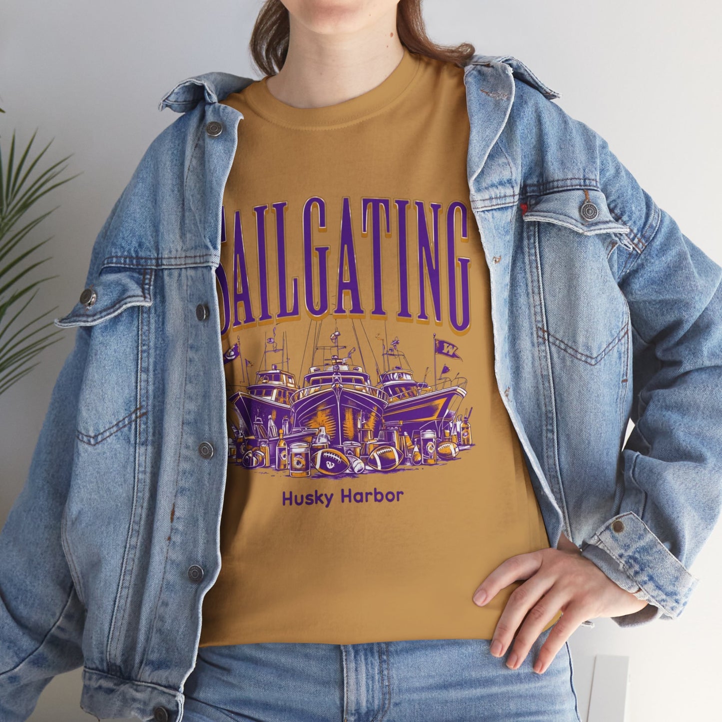 Sailgating Tee - Washington Huskies Unisex Heavy Cotton Shirt