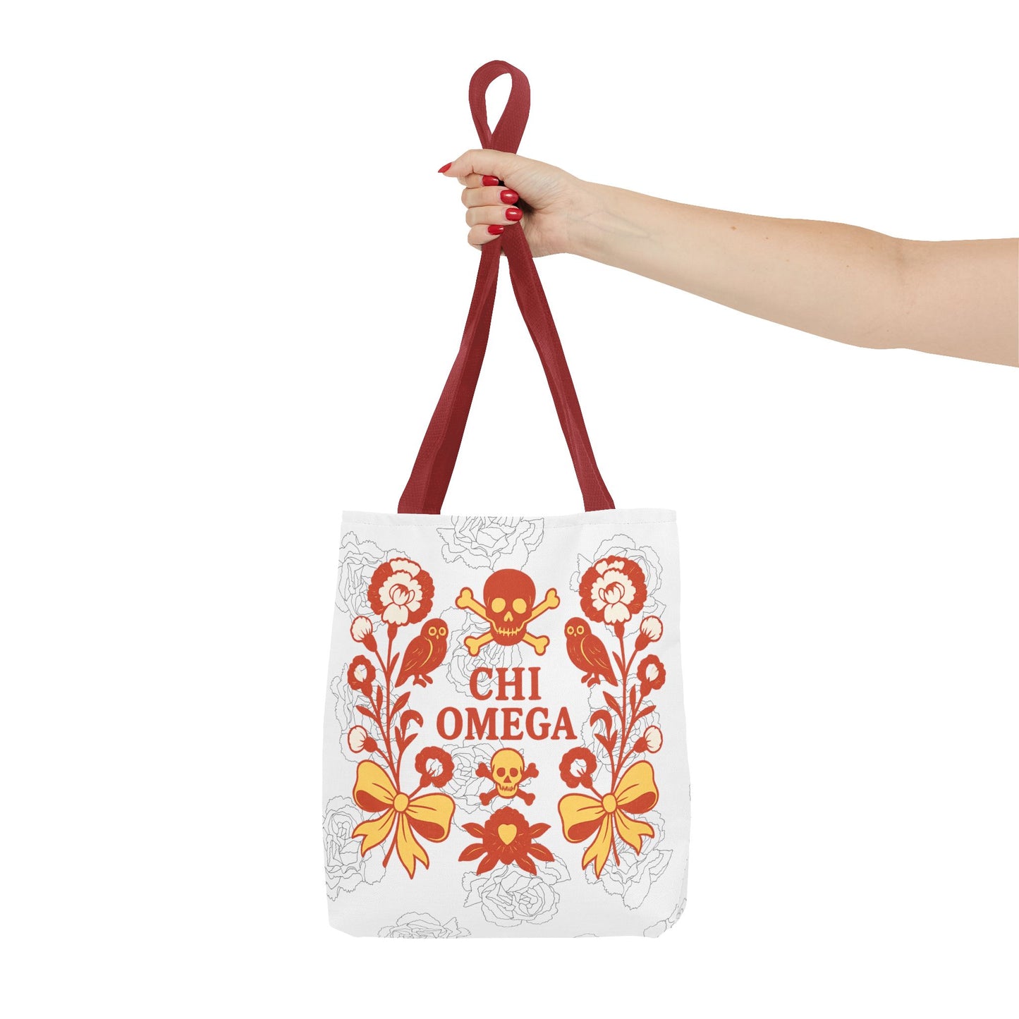 Chi Omega Floral Tote Bag