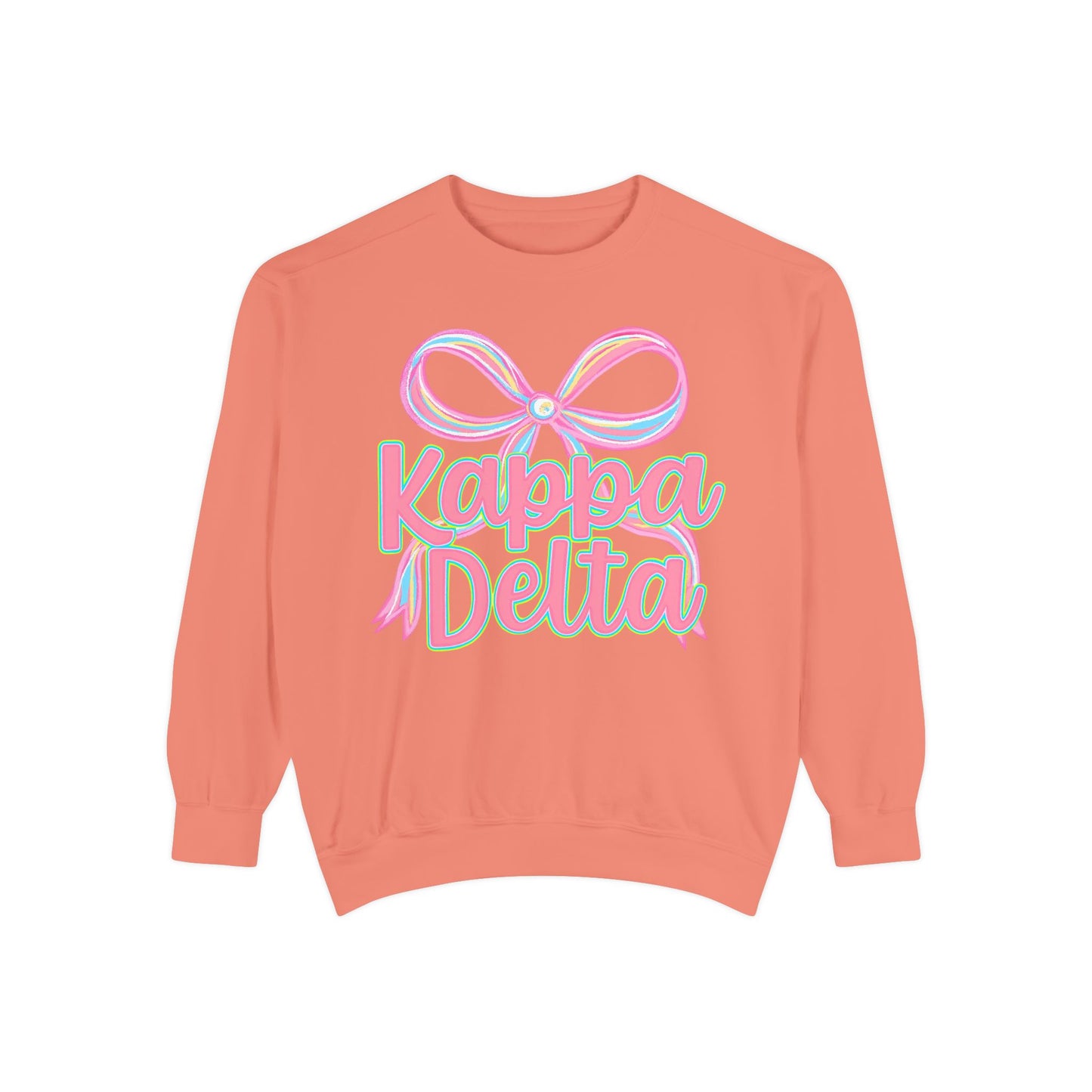 KD Comfort Colors Garment-Dyed Sweatshirt, Sorority Apparel, Cozy Gift, College Sweatshirt, Valentine's Day Gift, Customizable Sweater