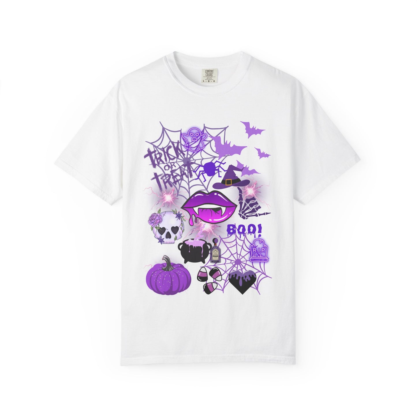 Spooky Purple Vibes Halloween Graphic T-Shirt, Fun Unisex Tee for Spooky Season, Trick or Treat, Boo! Shirt, Halloween Party Wear, Gift Idea