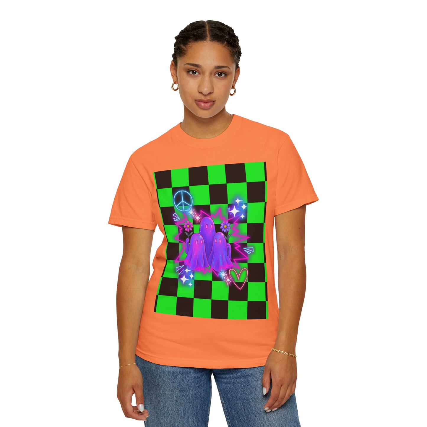 Vibrant Ghost Graphic Tee, Unisex T-shirt, Retro Vibe Shirt, Perfect for Halloween, Party Wear, Casual Style, Unique Gift