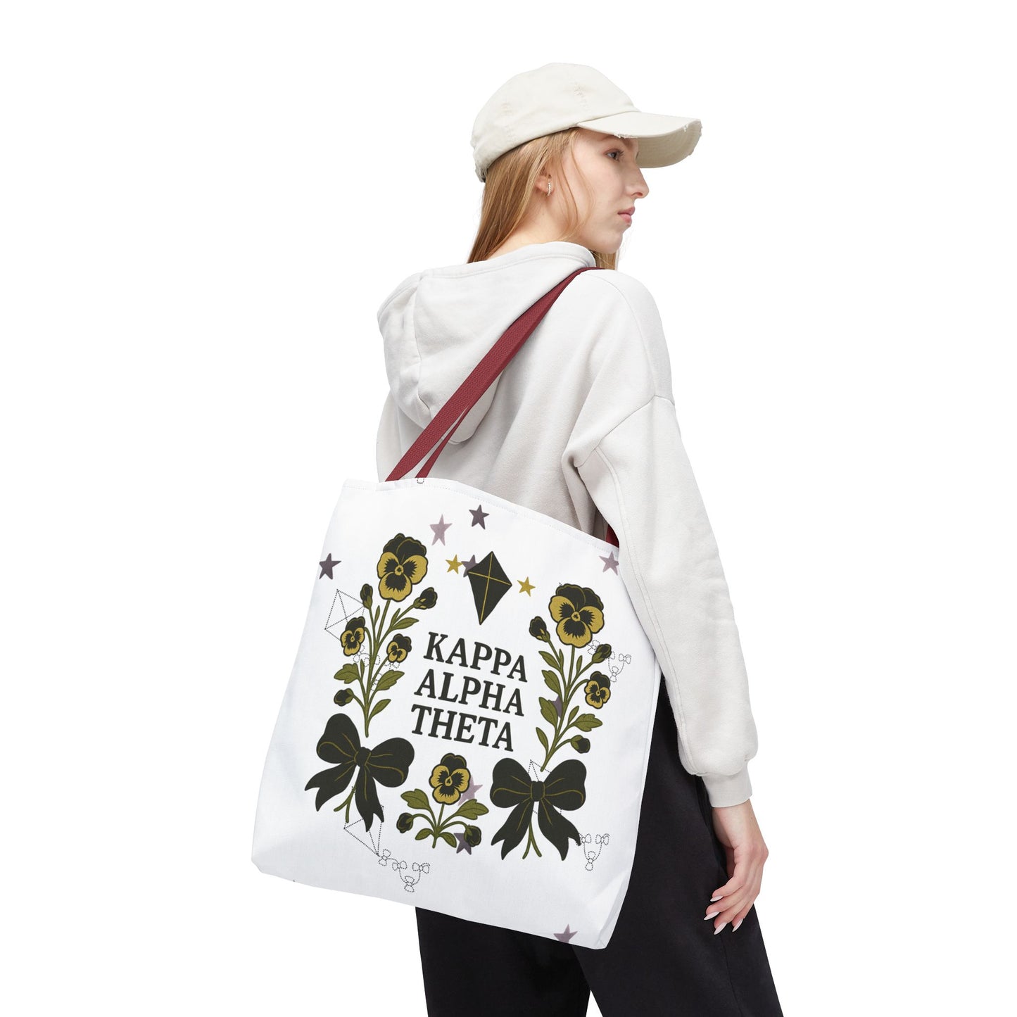 Floral Sorority Tote Bag | Kappa Alpha Theta, Eco-Friendly Bag, Gift for Sisters, College Accessory, Summer Outing Bag