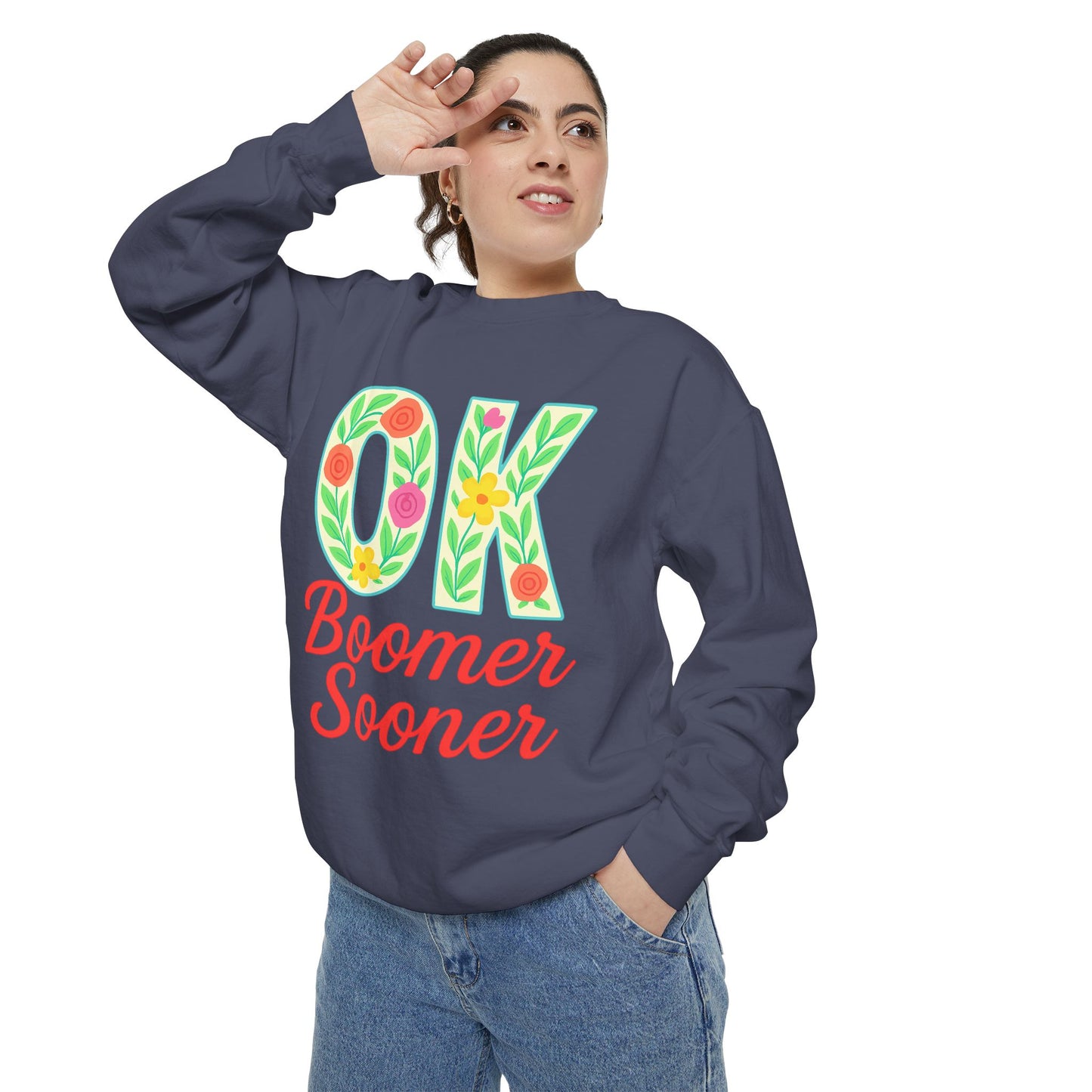 Colorful OK Boomer Sooner Unisex Sweatshirt, Casual Wear, College Apparel, Gift for Fans, Cozy Layering