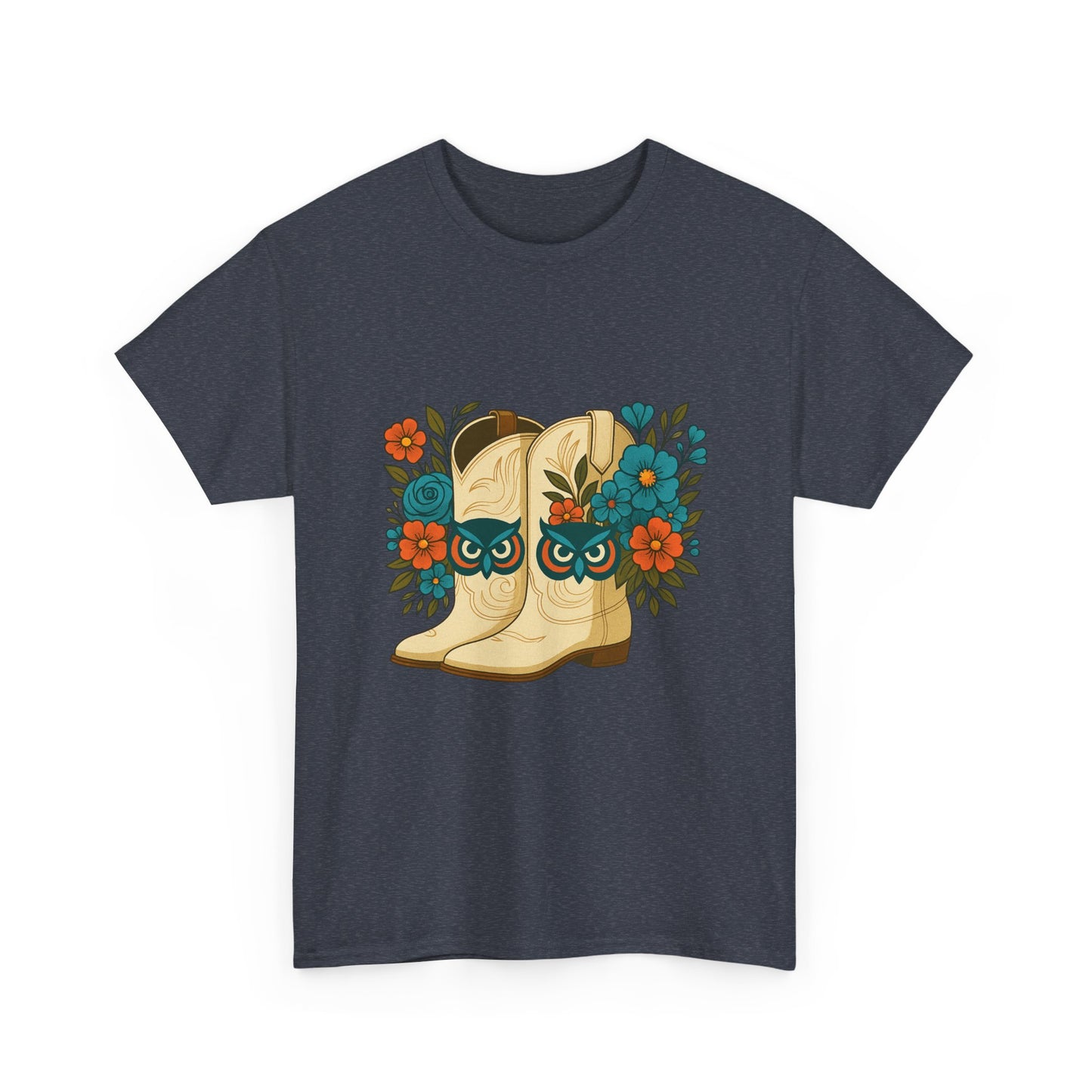 Floral Cowboy Boots Tee, Perfect for Country Music Lovers, Western Style Gift, Casual Outfit, Boho Fashion, Farmhouse Decor